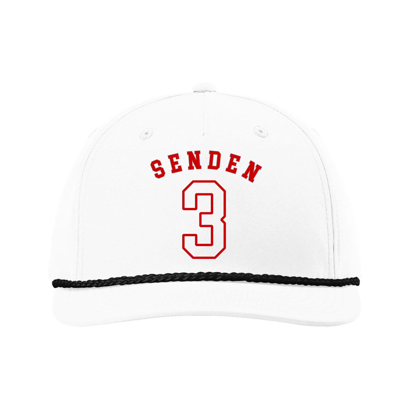 Five-Panel Classic Rope Cap — Shirsey Arch in White