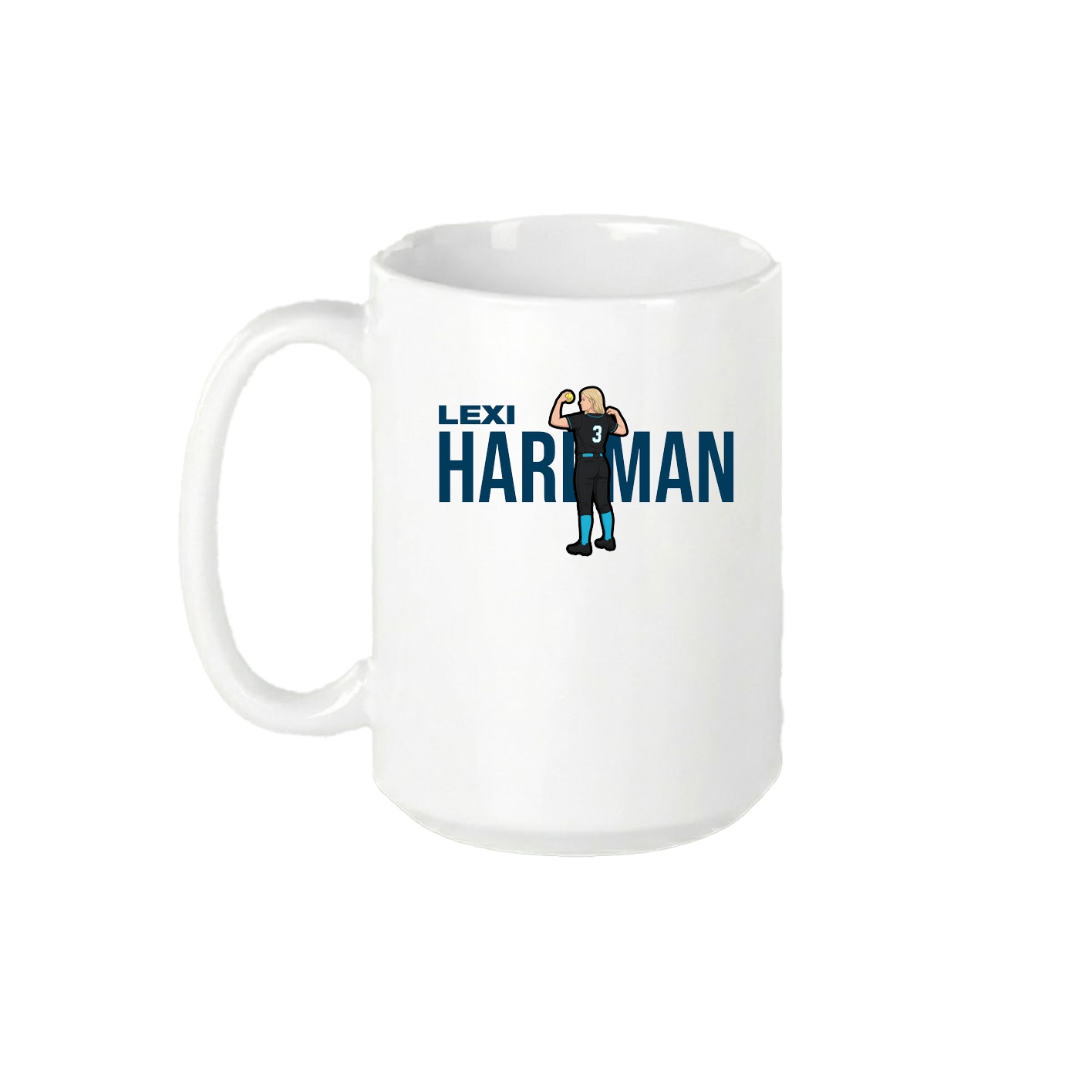 15oz Coffee Mug — Player Name in White