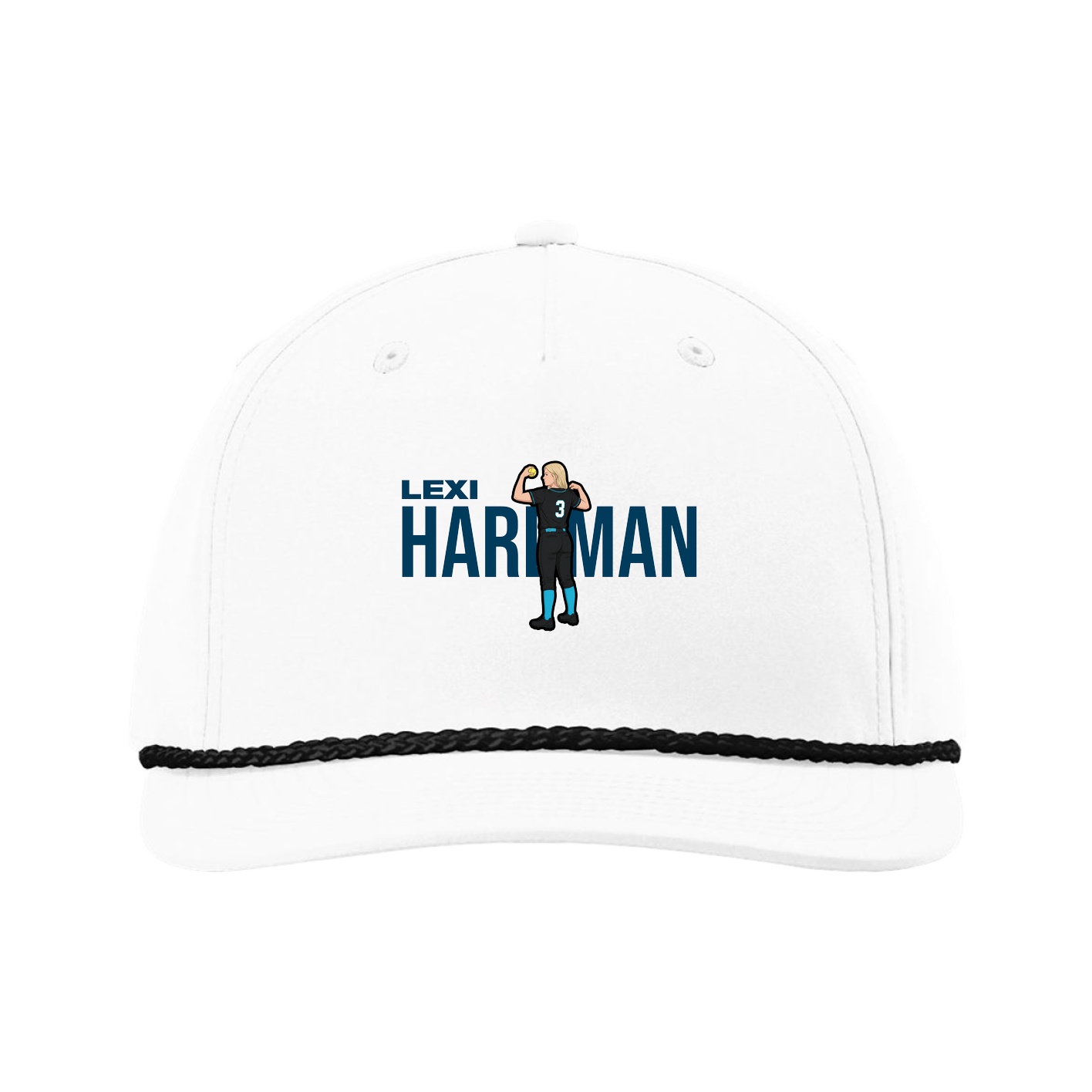 Five-Panel Classic Rope Cap — Player Name in White