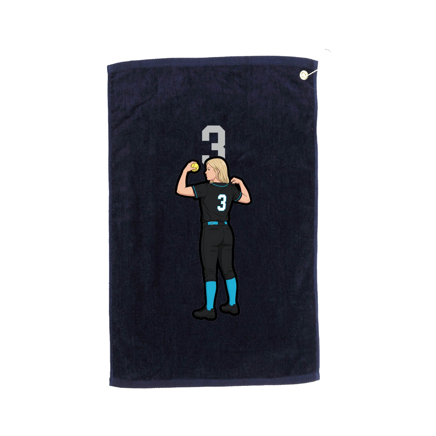 Golf Towel — Number Top in Navy
