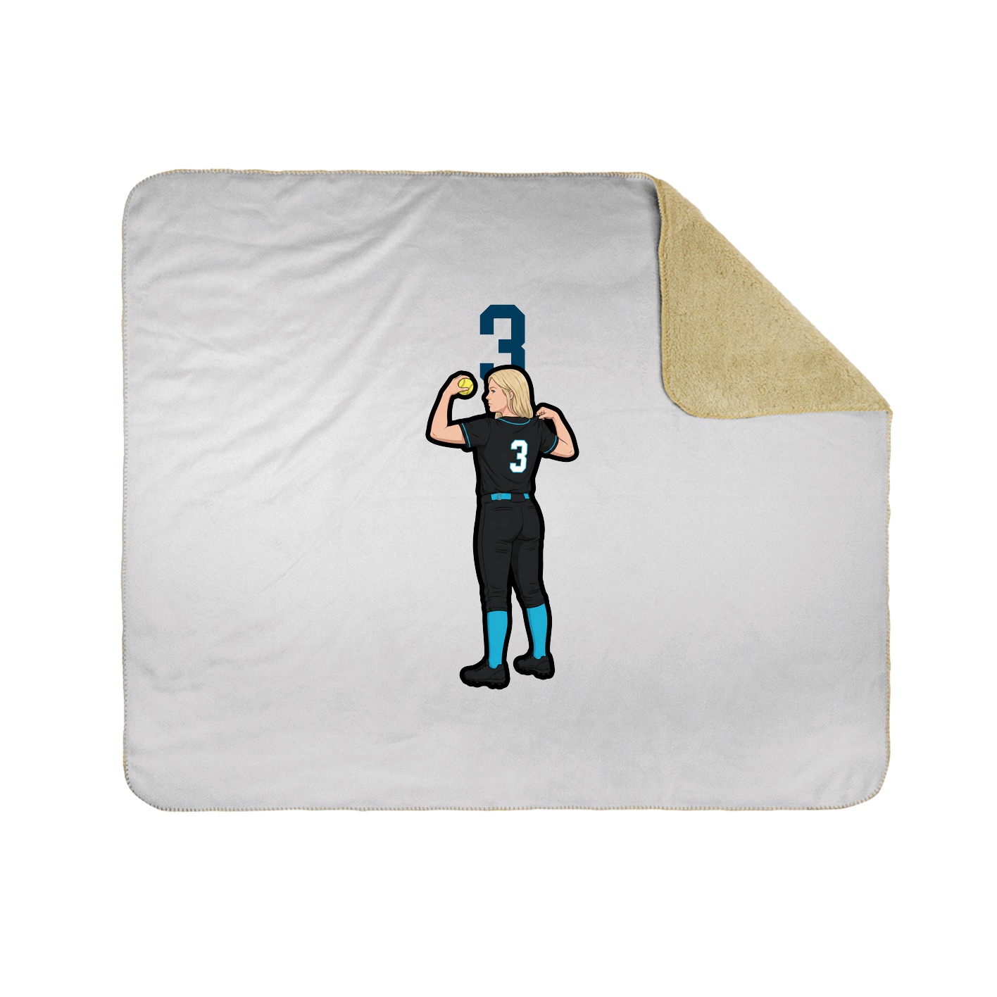 Throw Blanket — Number Top in White