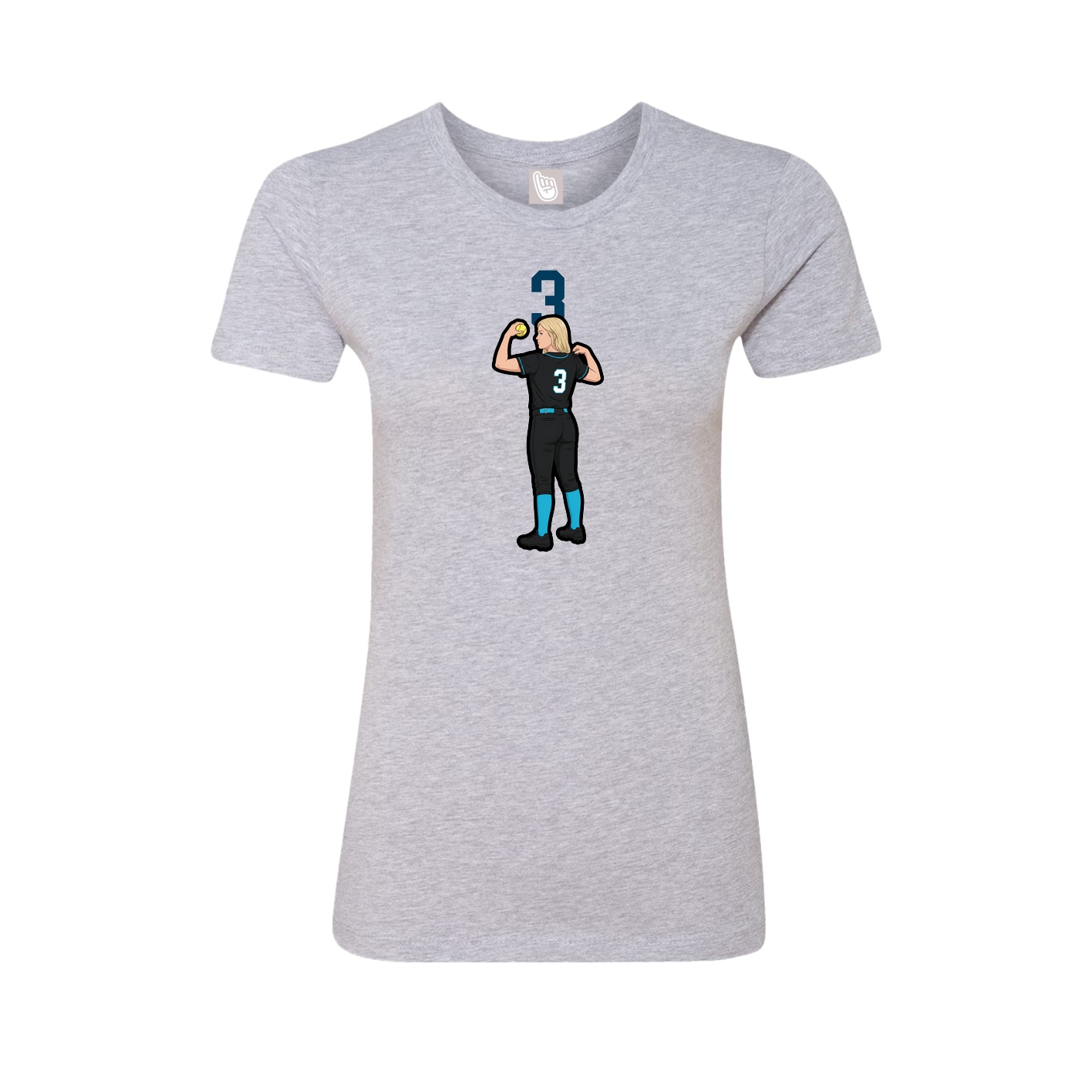 Fitted Women's Tee — Number Top in Grey