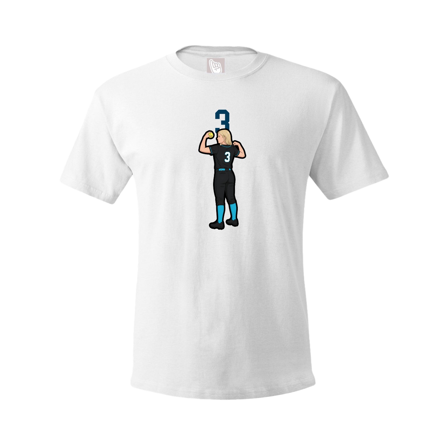 Youth Tee — Number Top in White