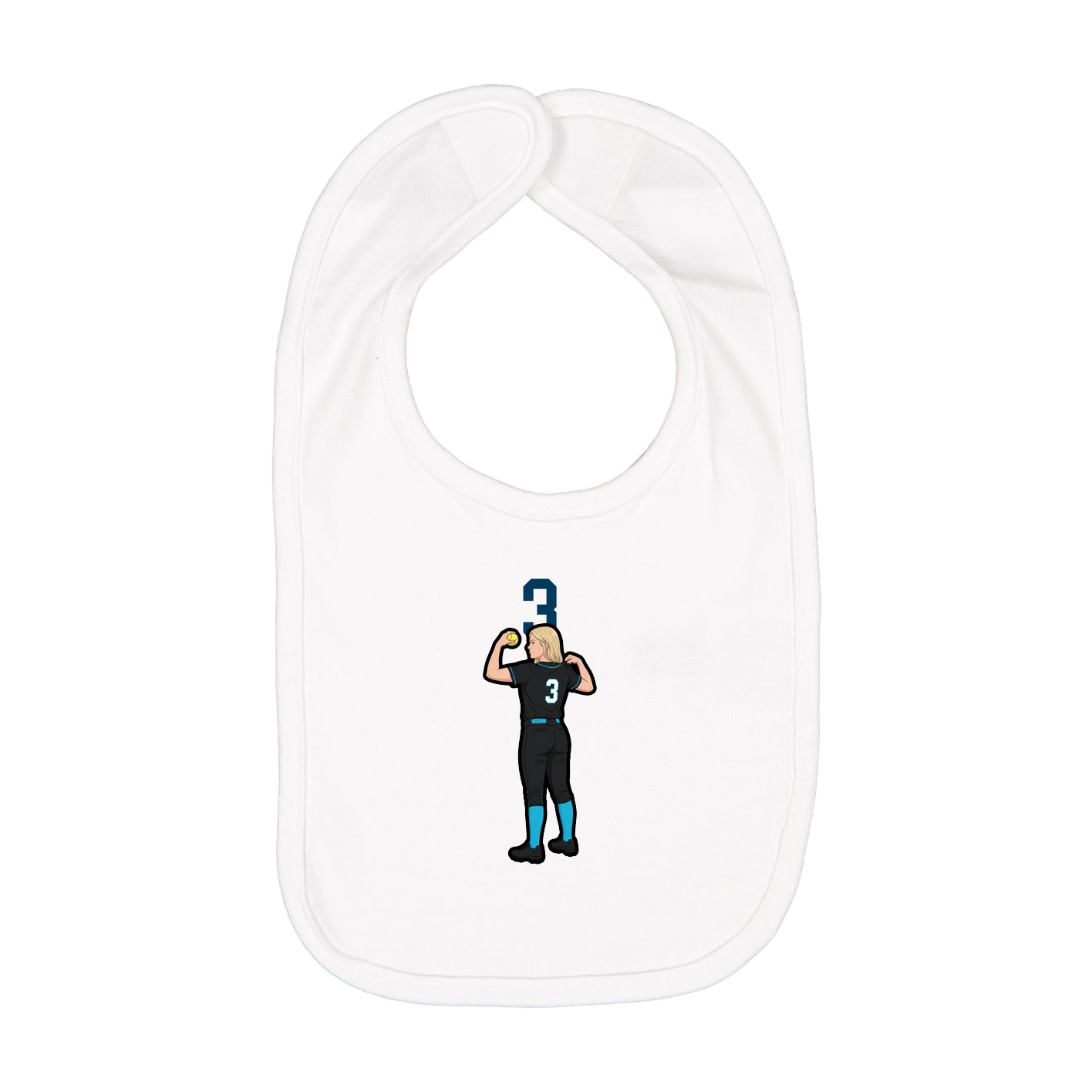 Infant Bib — Number Top in White