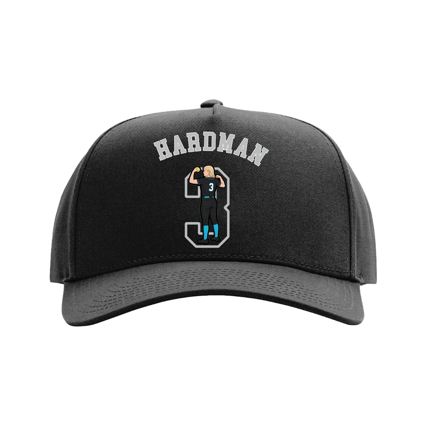 Full Fabric Five-Panel Champ Cap — Shirsey Arch in Black