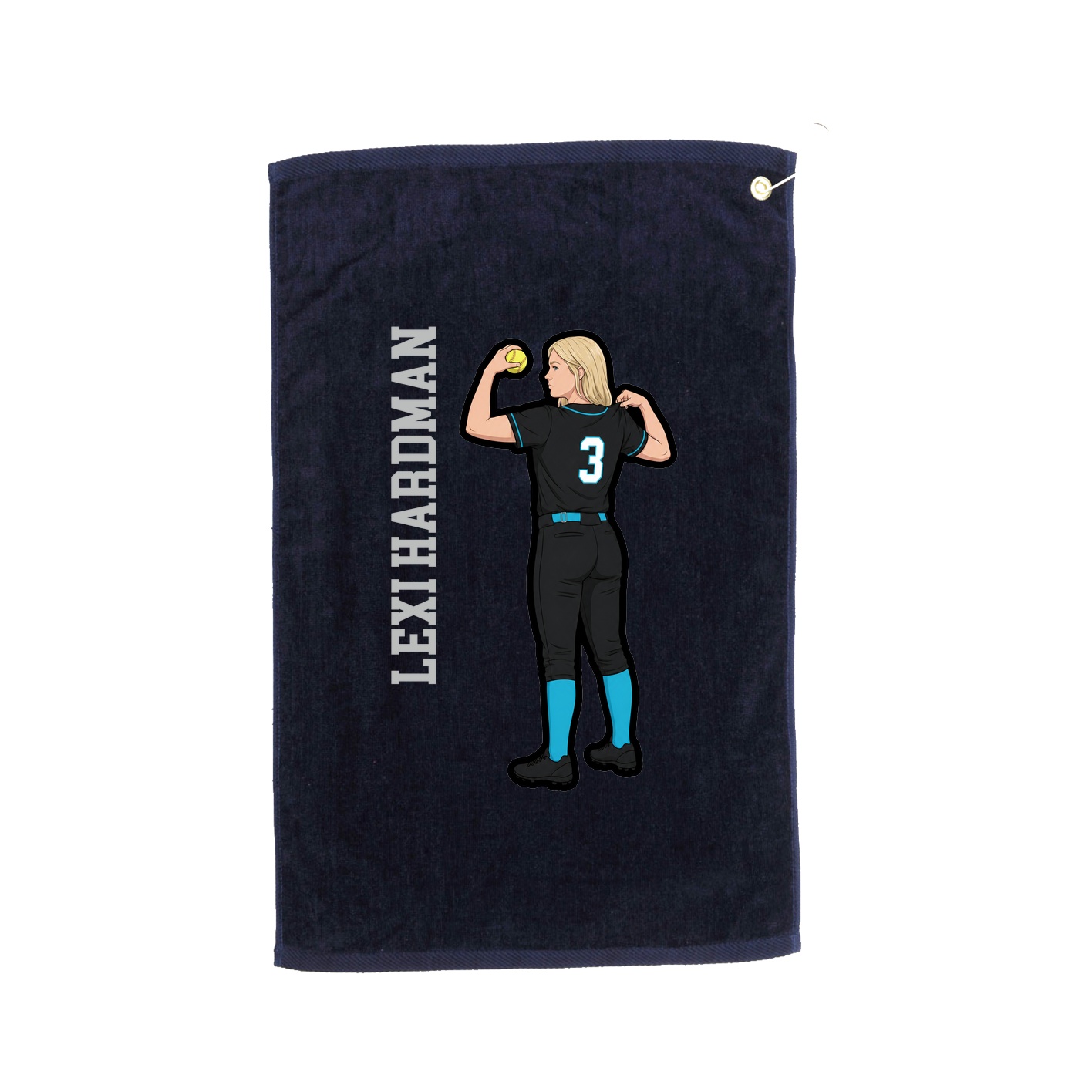 Golf Towel — Name Vertical in Navy