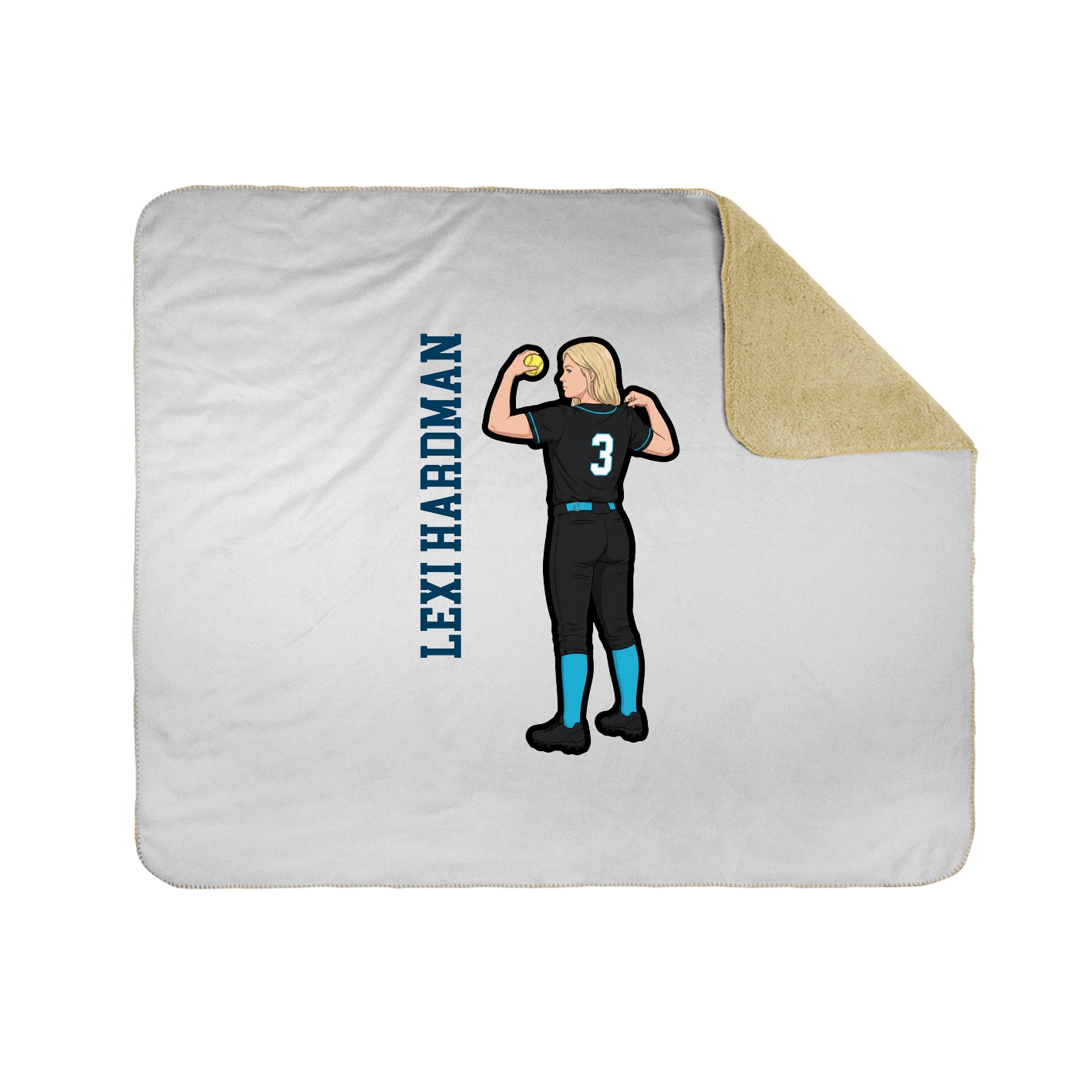 Throw Blanket — Name Vertical in White