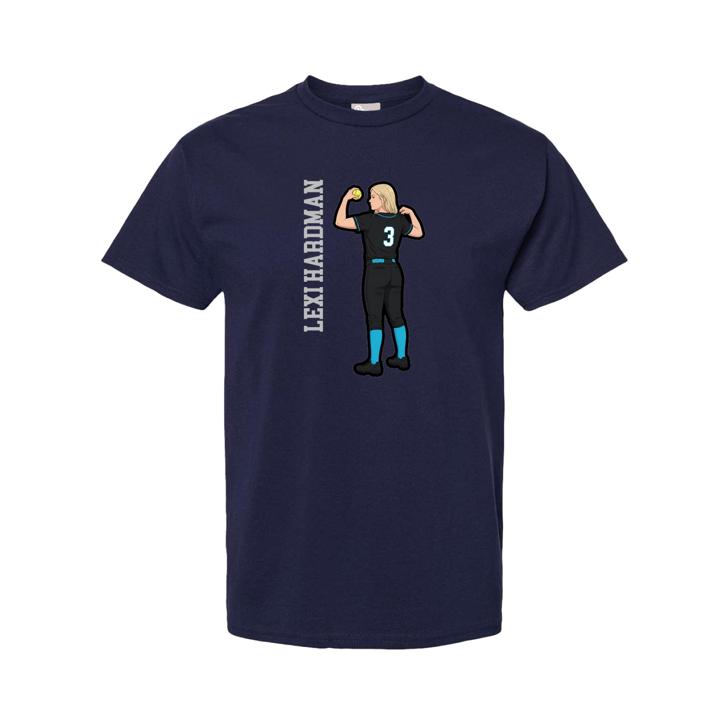 Tee — Name Vertical in Navy
