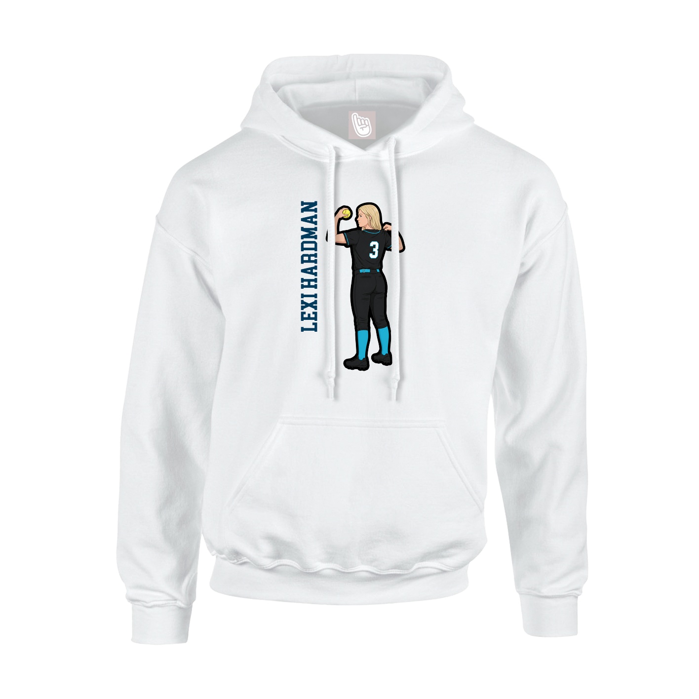 Hoodie — Name Vertical in White
