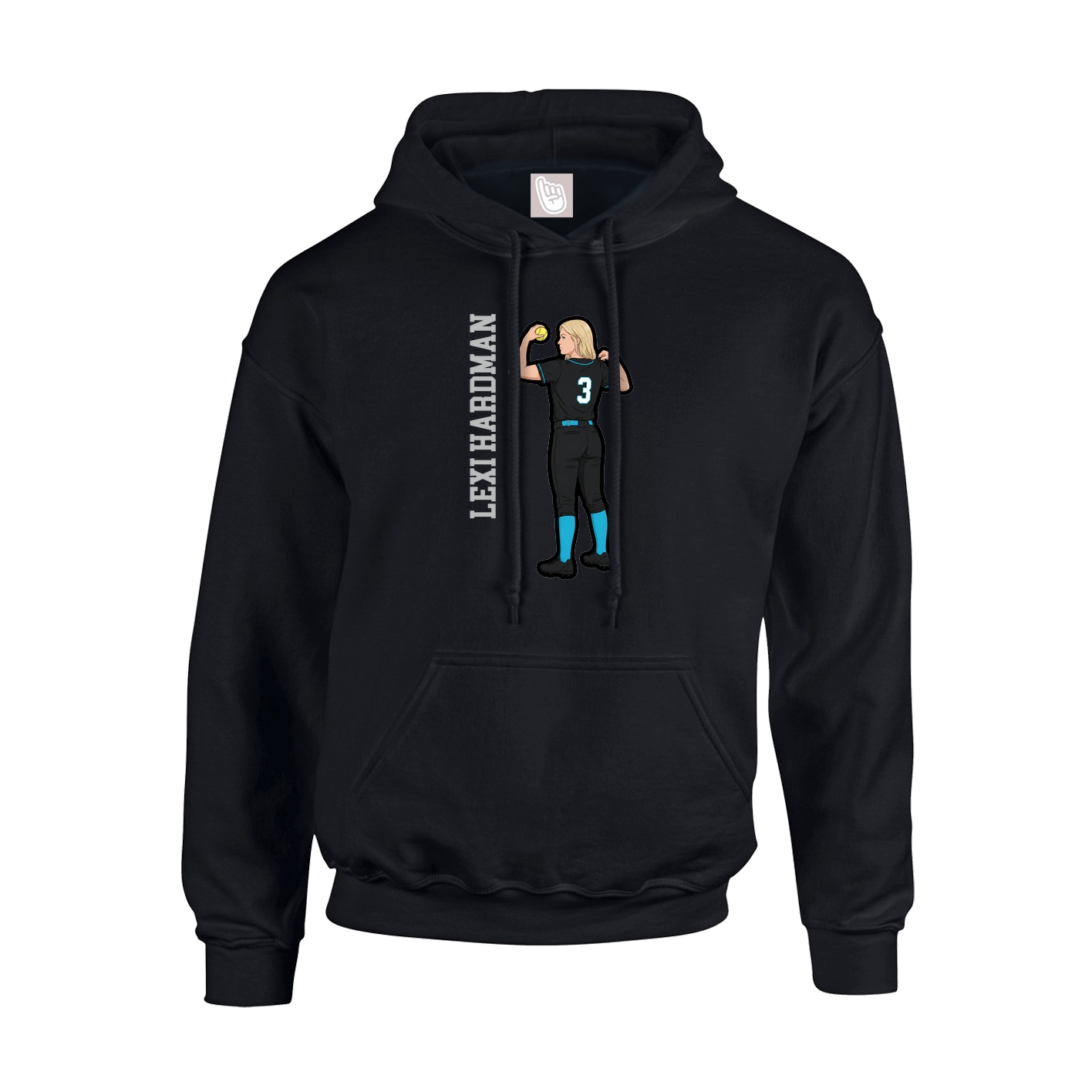 Youth Hoodie — Name Vertical in Black