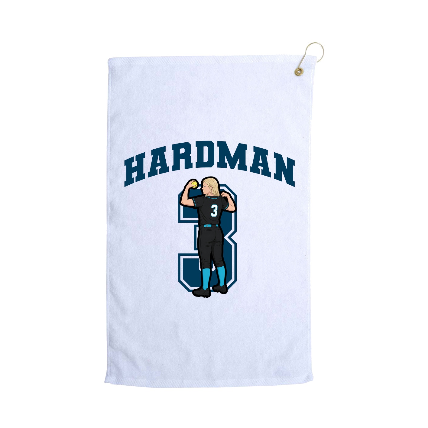 Golf Towel — Number in White