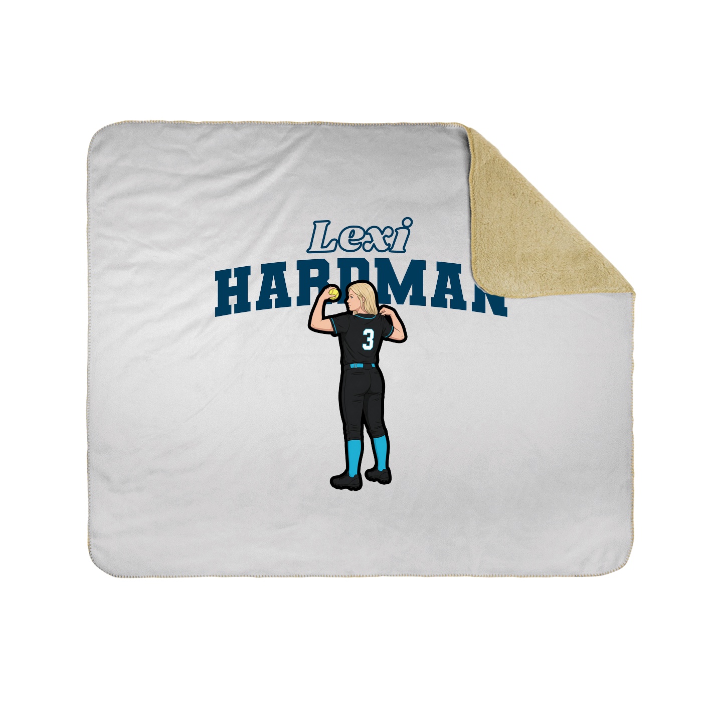 Throw Blanket — Name Arch in White