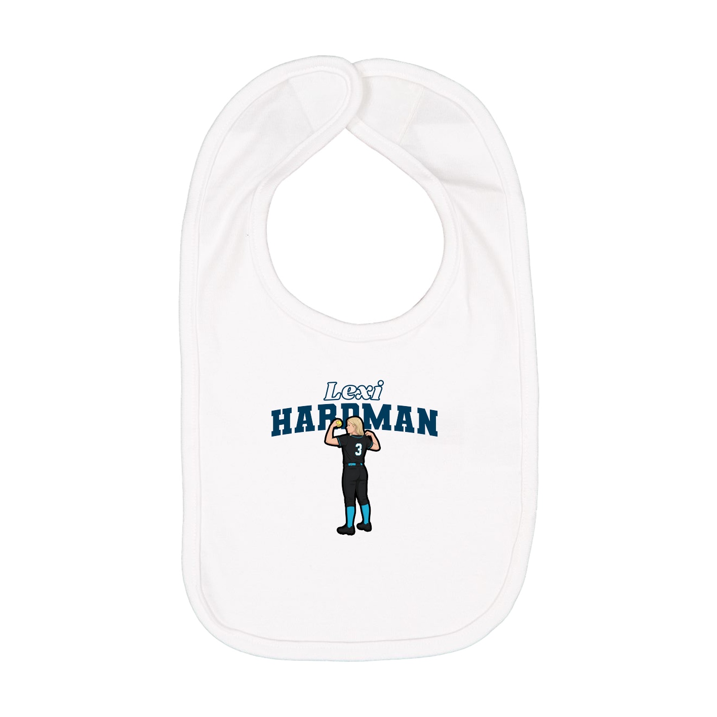Infant Bib — Name Arch in White