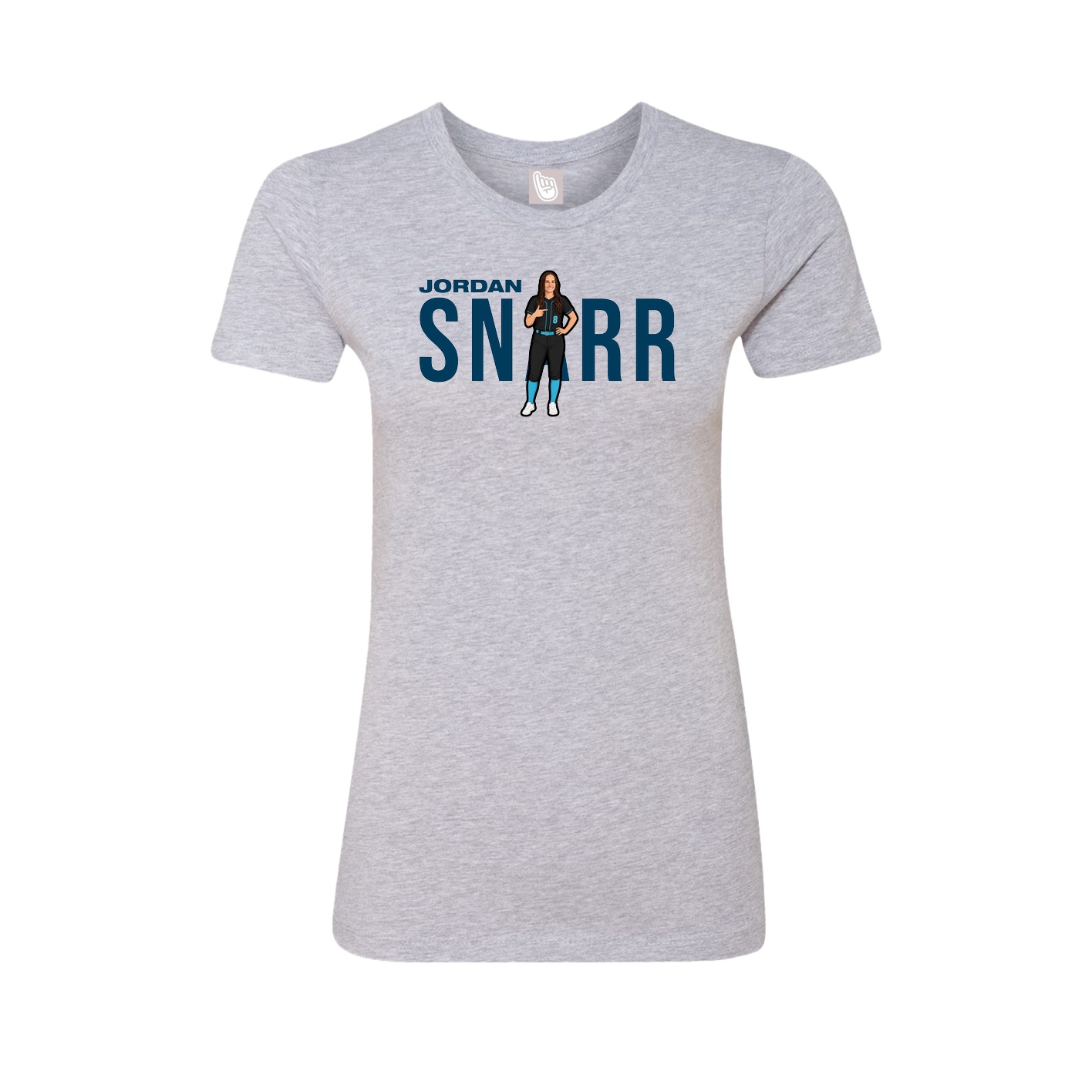Fitted Women's Tee — Player Name in Grey