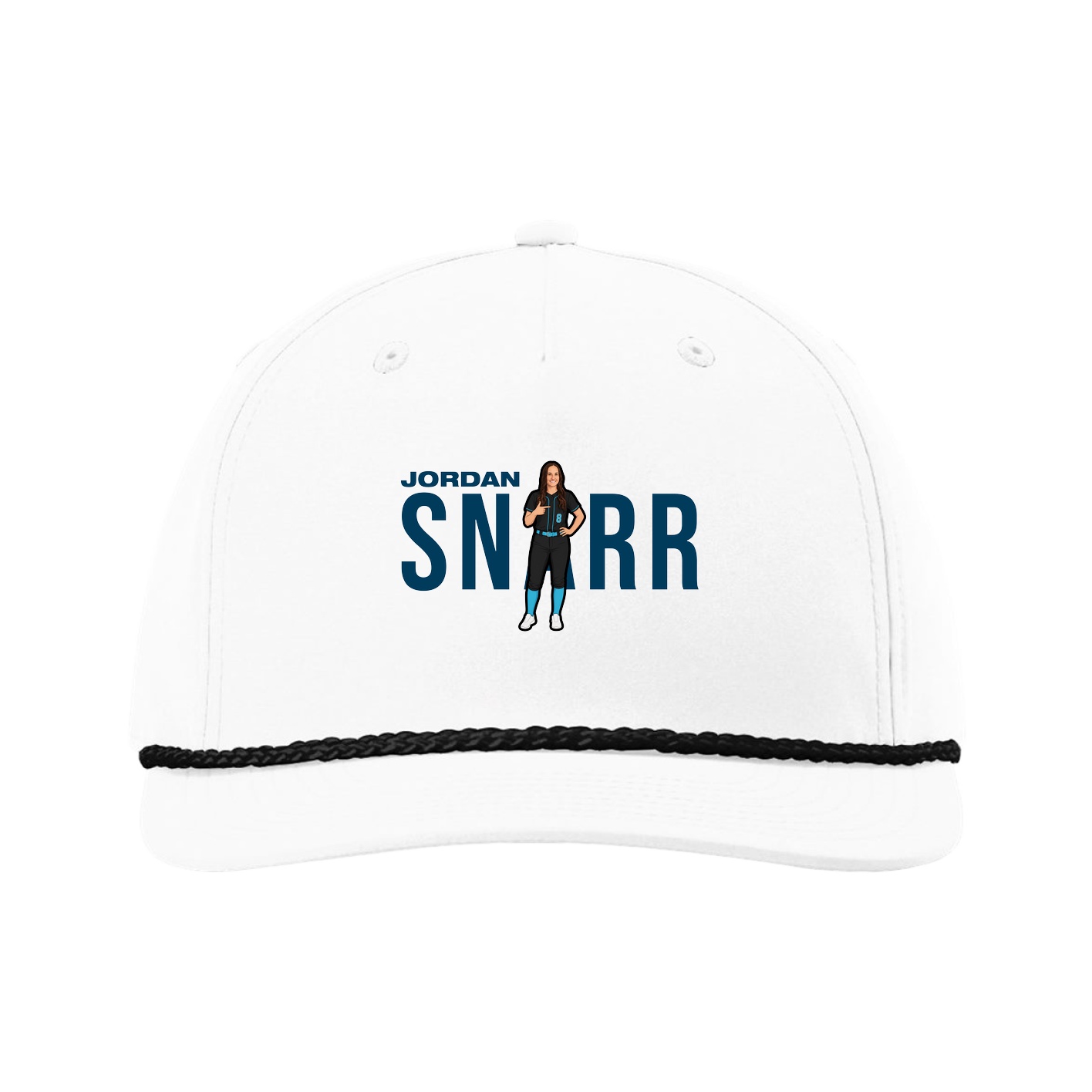 Five-Panel Classic Rope Cap — Player Name in White