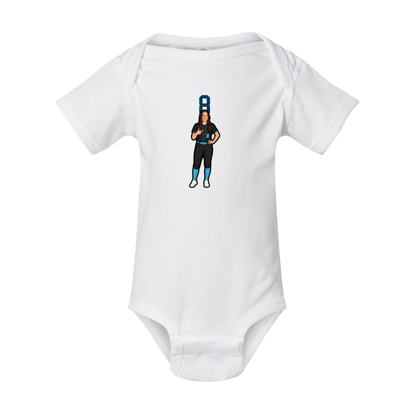 Baby Onesie — Number Top in White