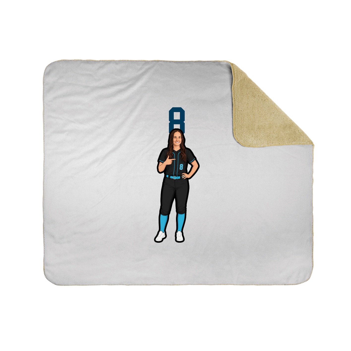 Throw Blanket — Number Top in White