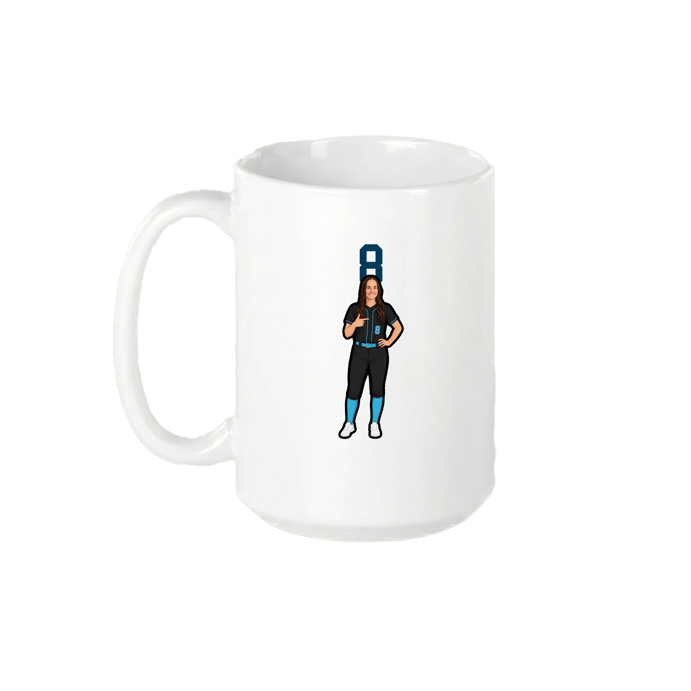 15oz Coffee Mug — Number Top in White