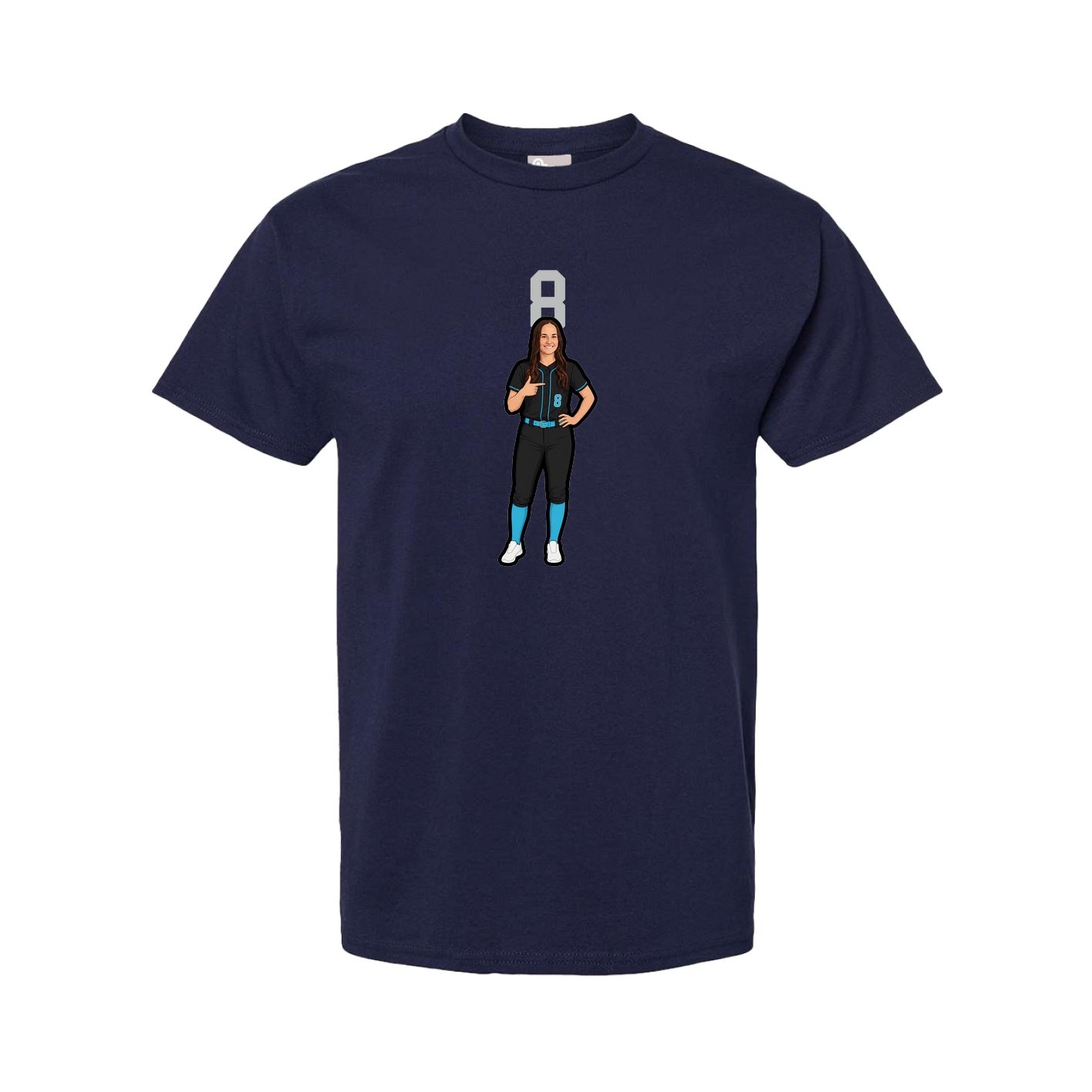 Youth Tee — Number Top in Navy