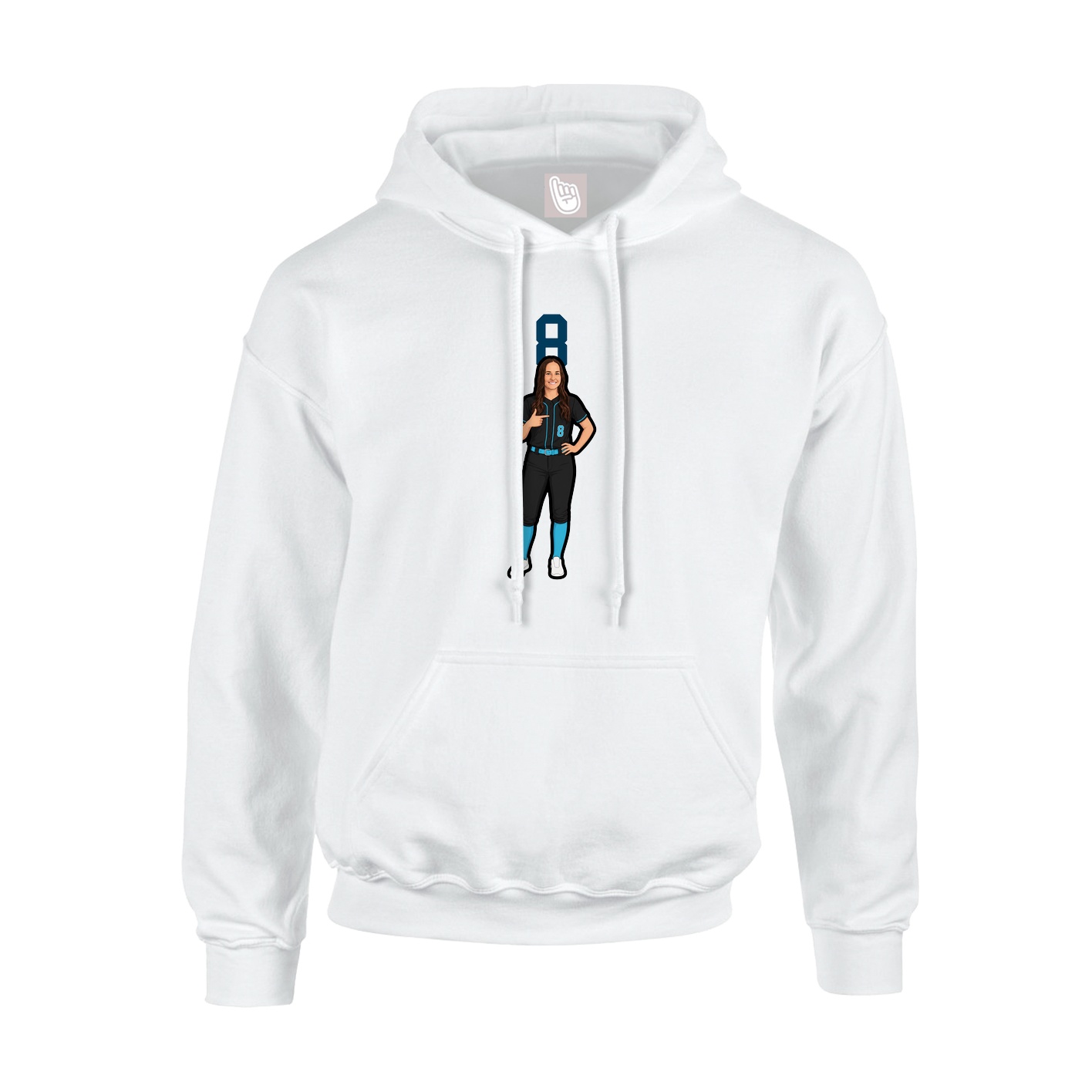 Hoodie — Number Top in White