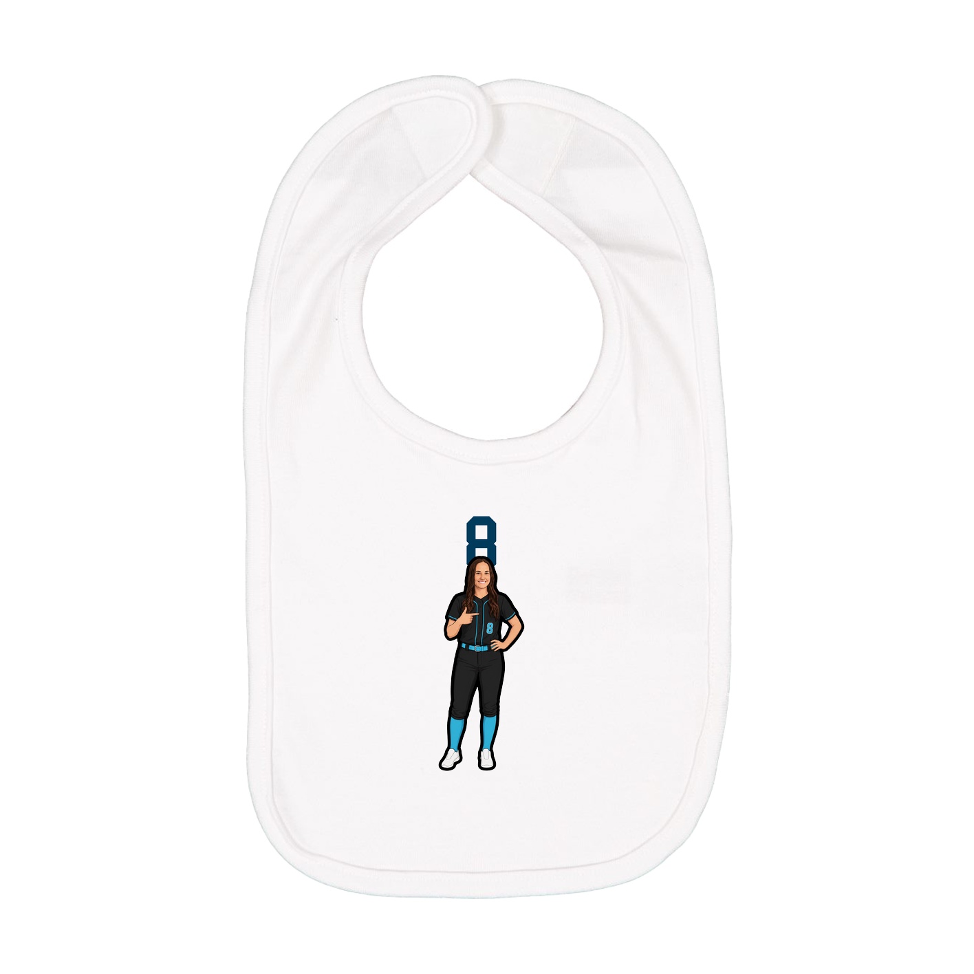 Infant Bib — Number Top in White