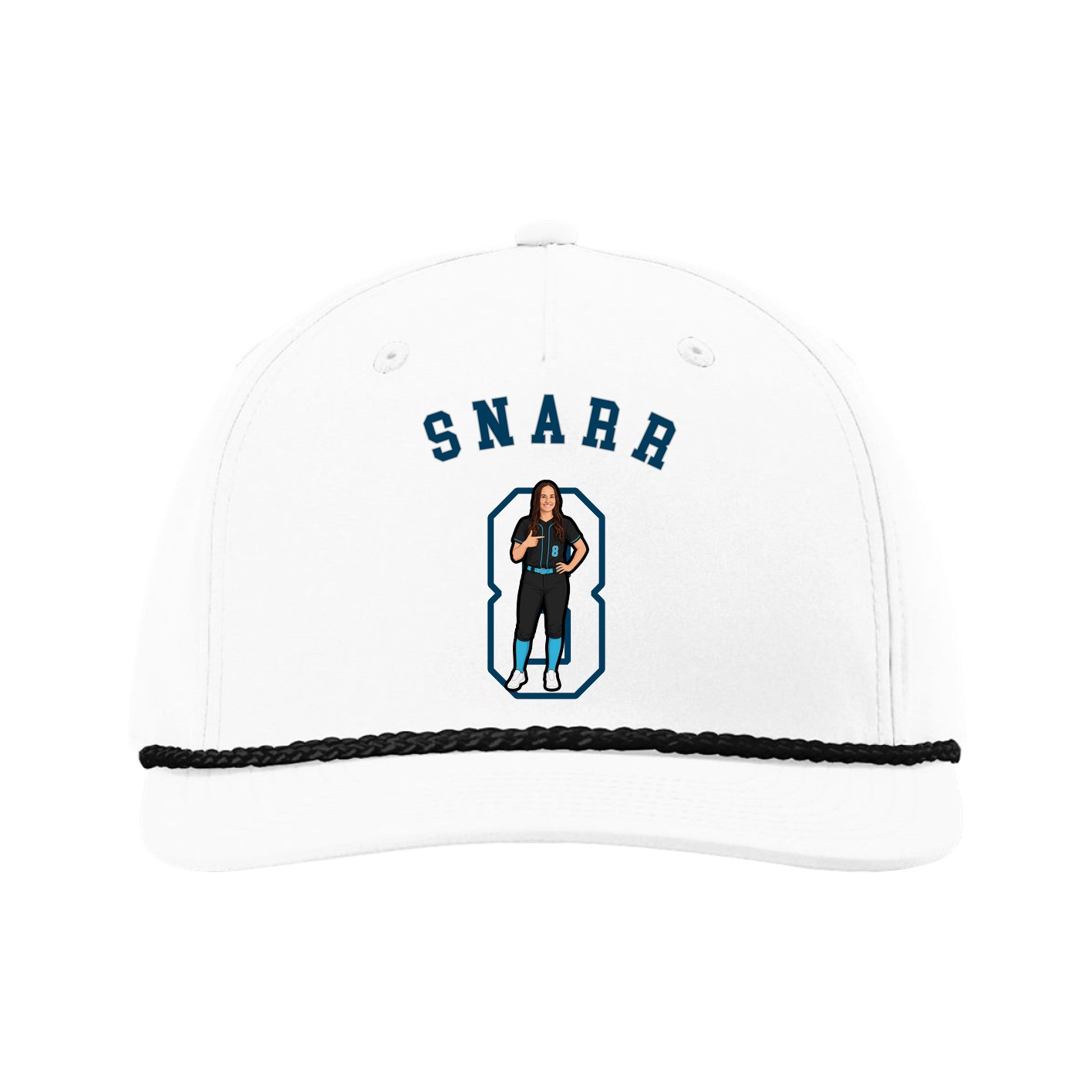 Five-Panel Classic Rope Cap — Shirsey Arch in White