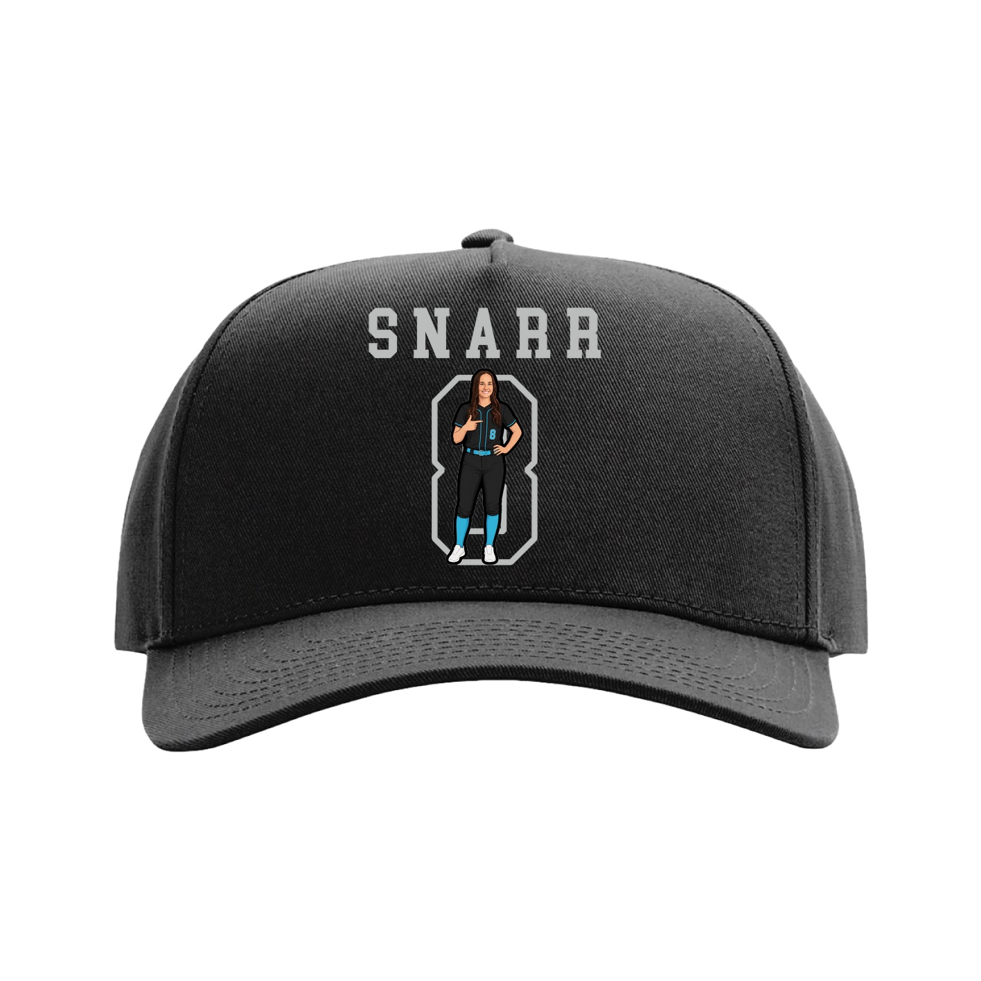 Full Fabric Five-Panel Champ Cap — Shirsey in Black