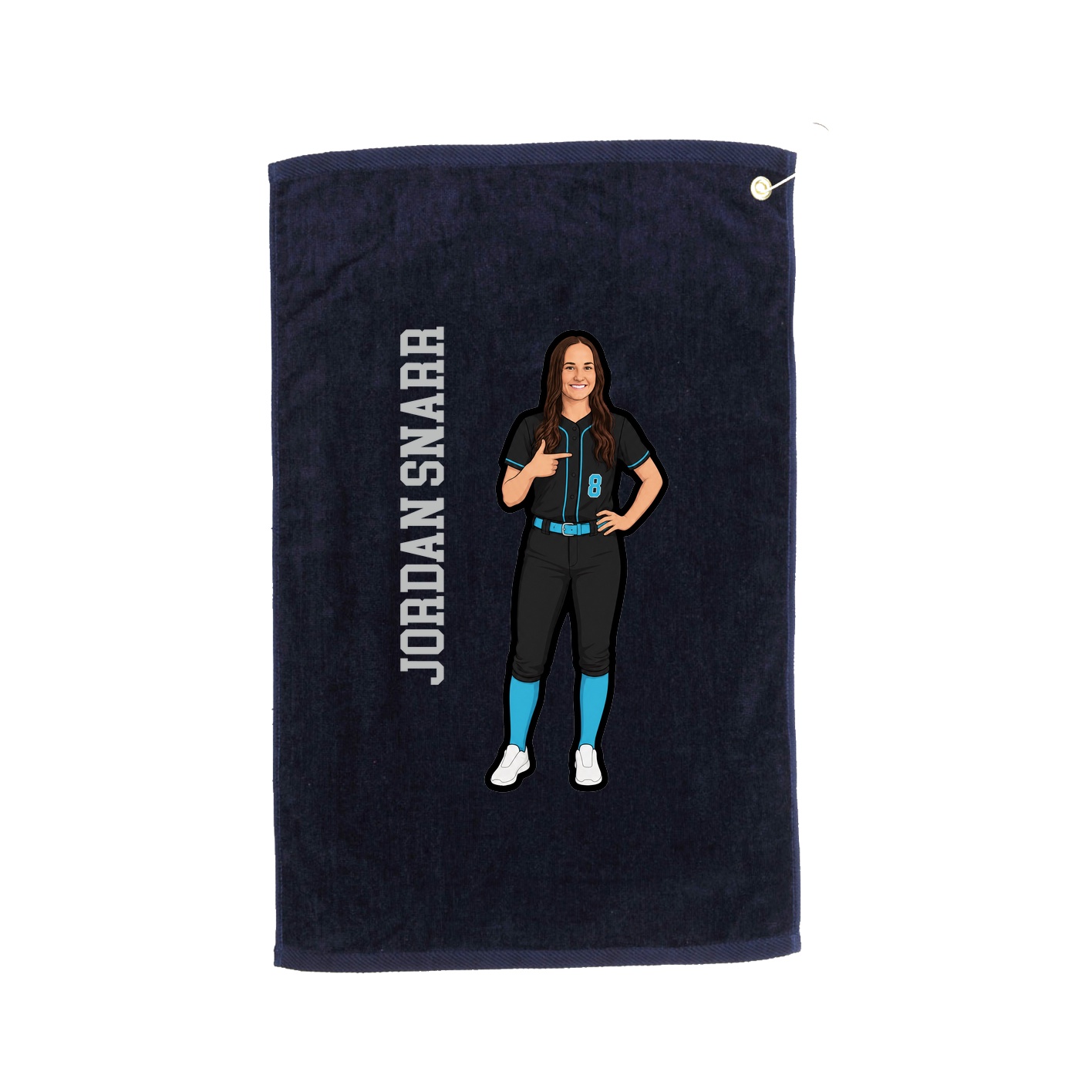 Golf Towel — Name Vertical in Navy
