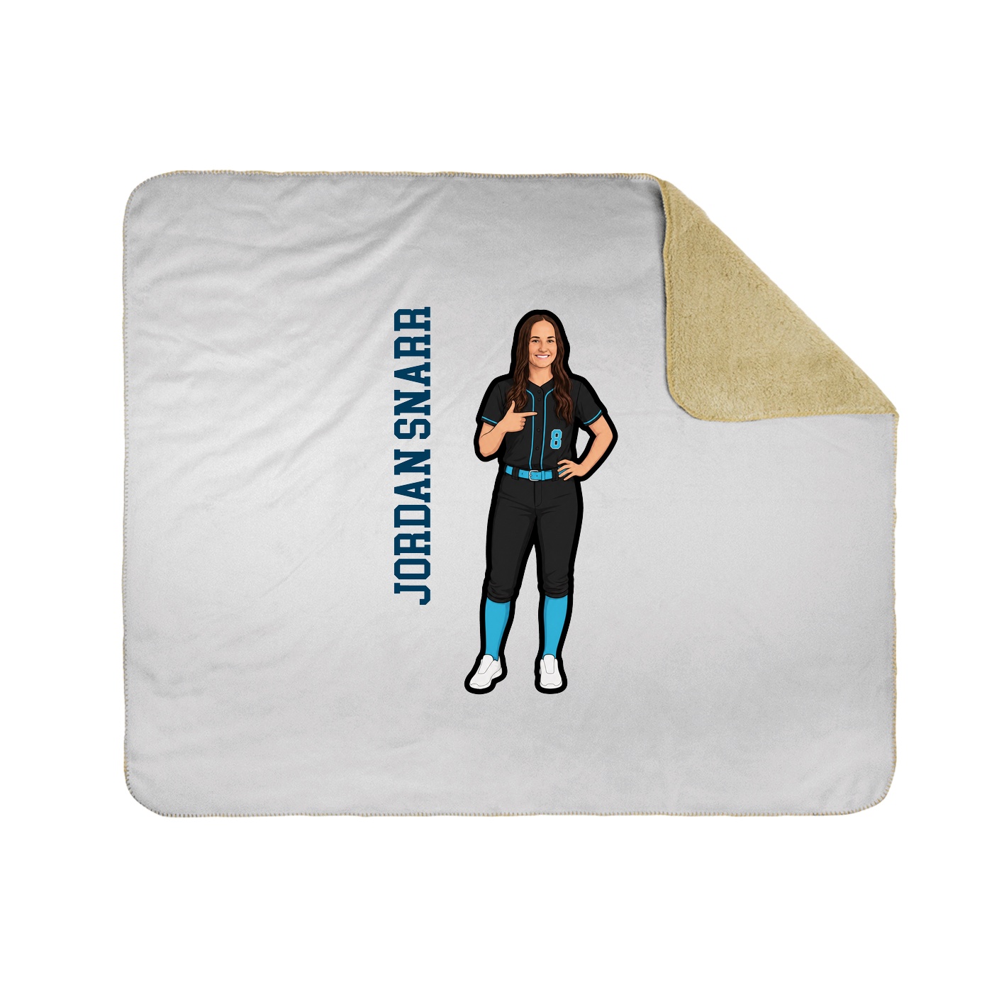 Throw Blanket — Name Vertical in White