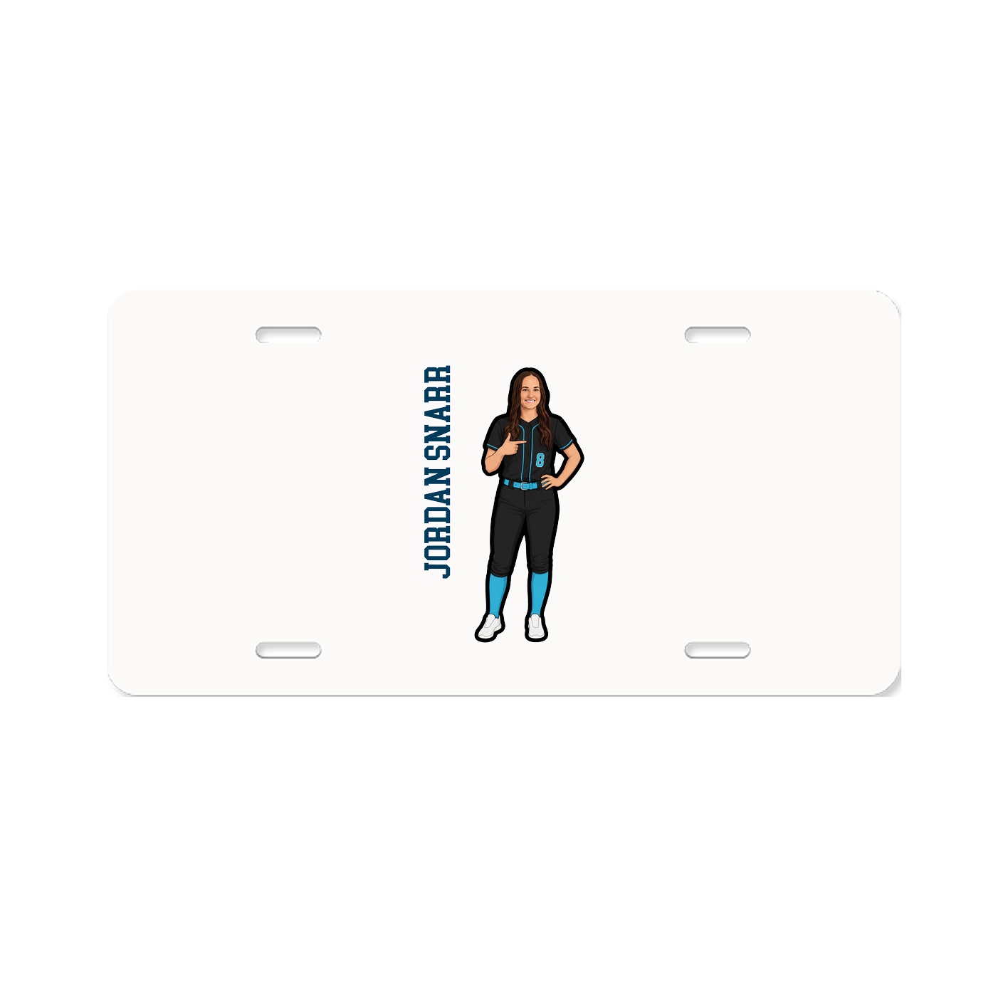 License Plate — Name Vertical in Classic