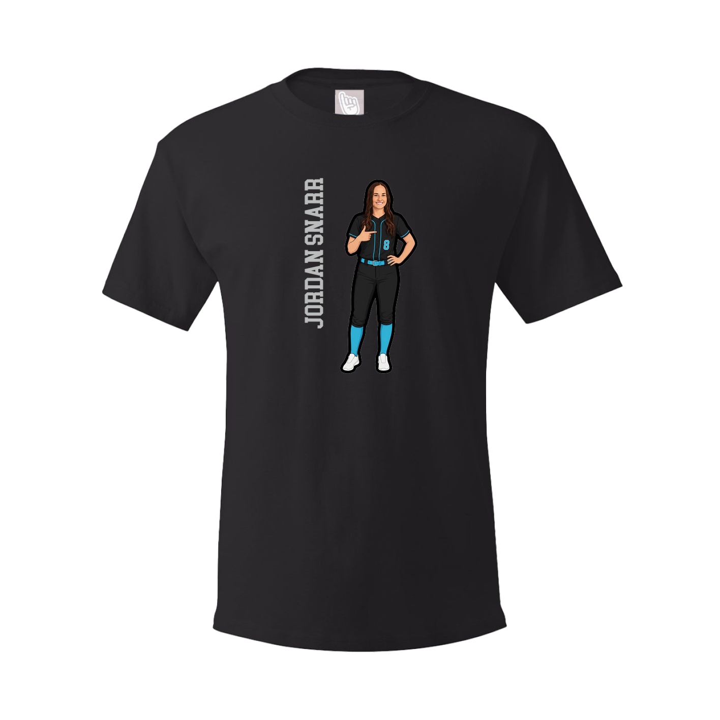 Youth Tee — Name Vertical in Black