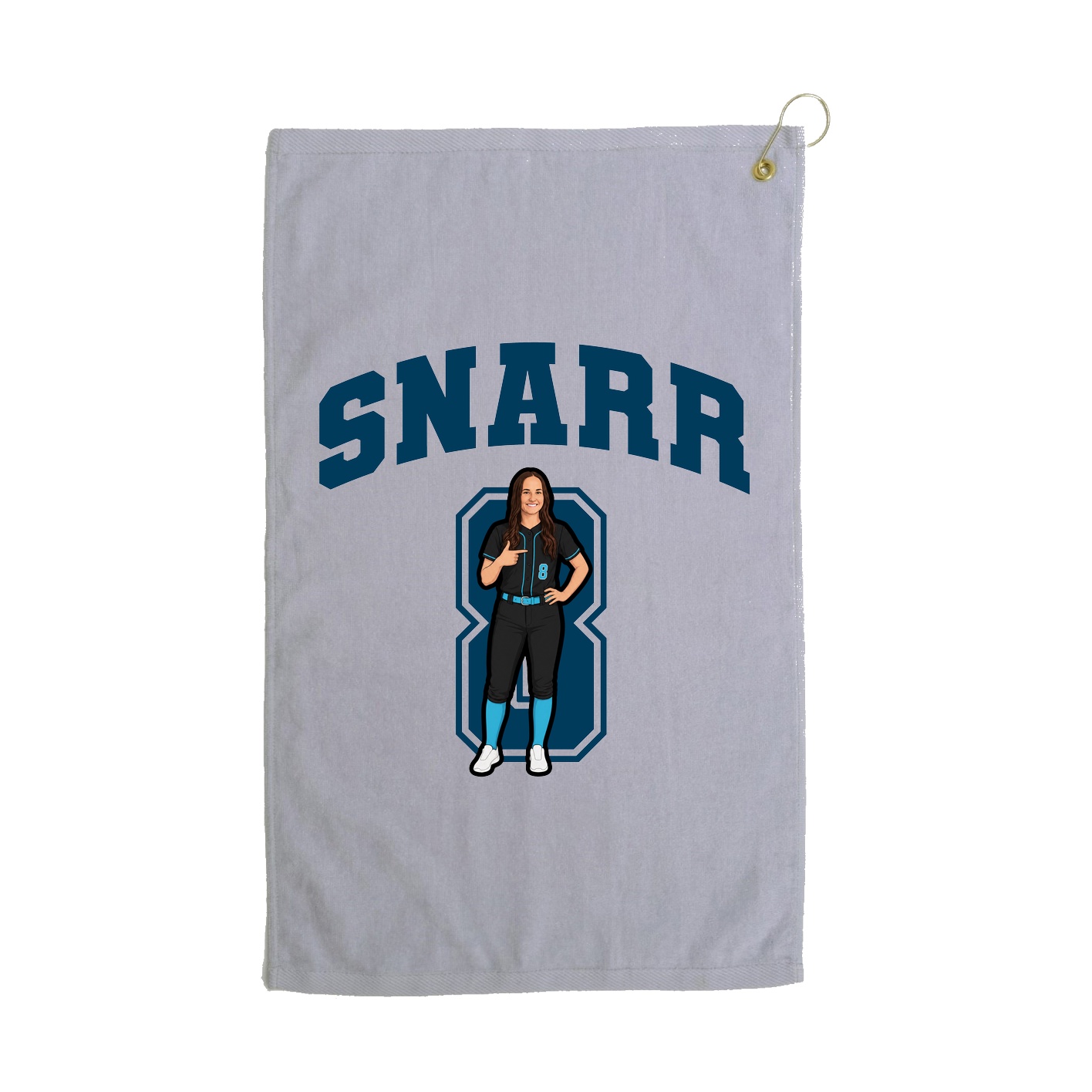 Golf Towel — Number in Grey