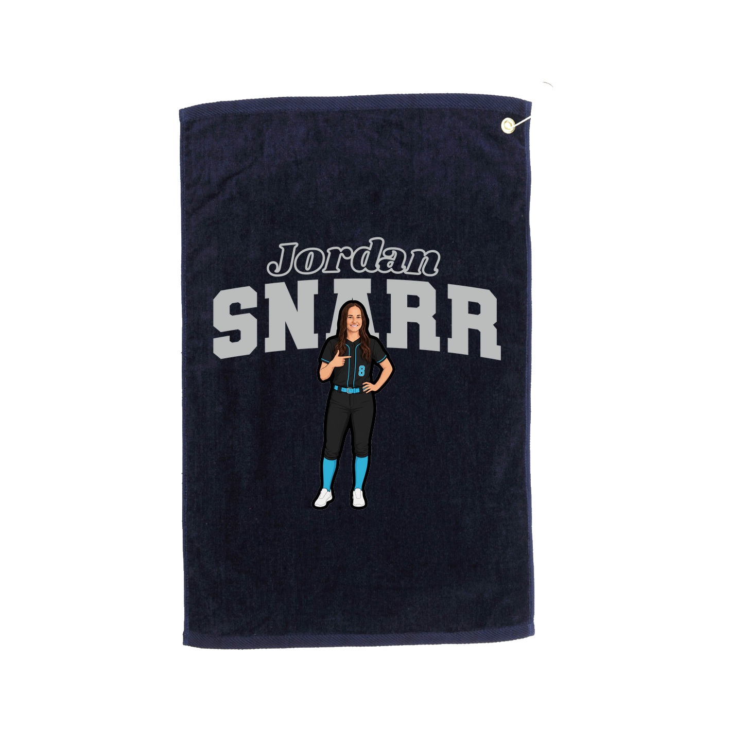 Golf Towel — Name Arch in Navy