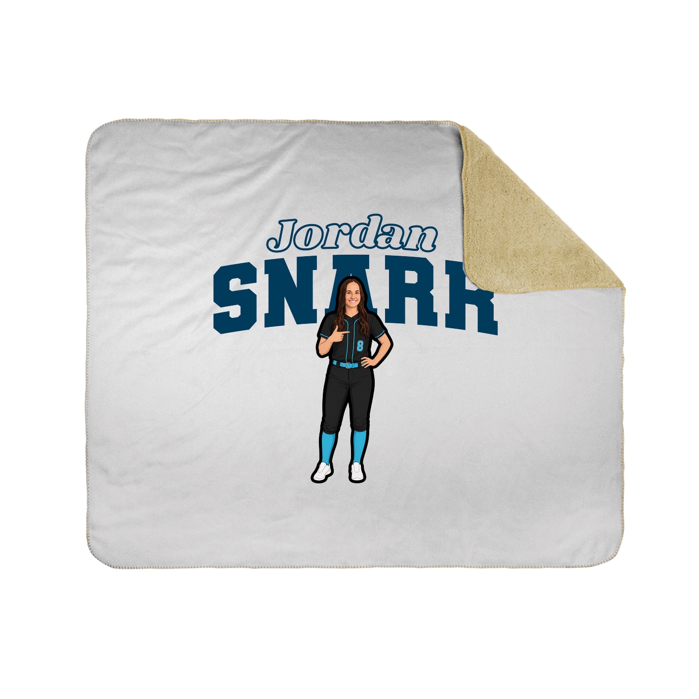 Throw Blanket — Name Arch in White