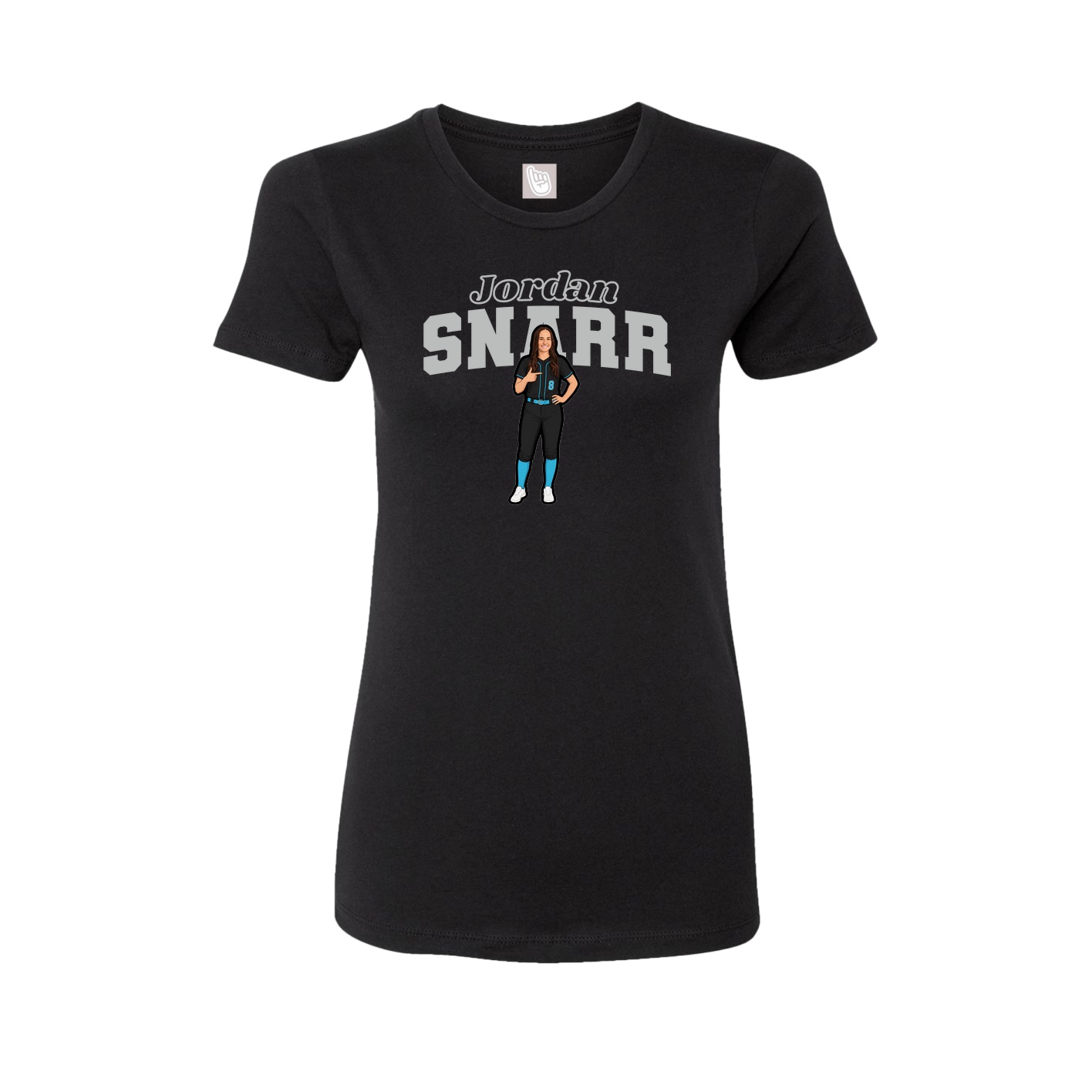 Fitted Women's Tee — Name Arch in Black
