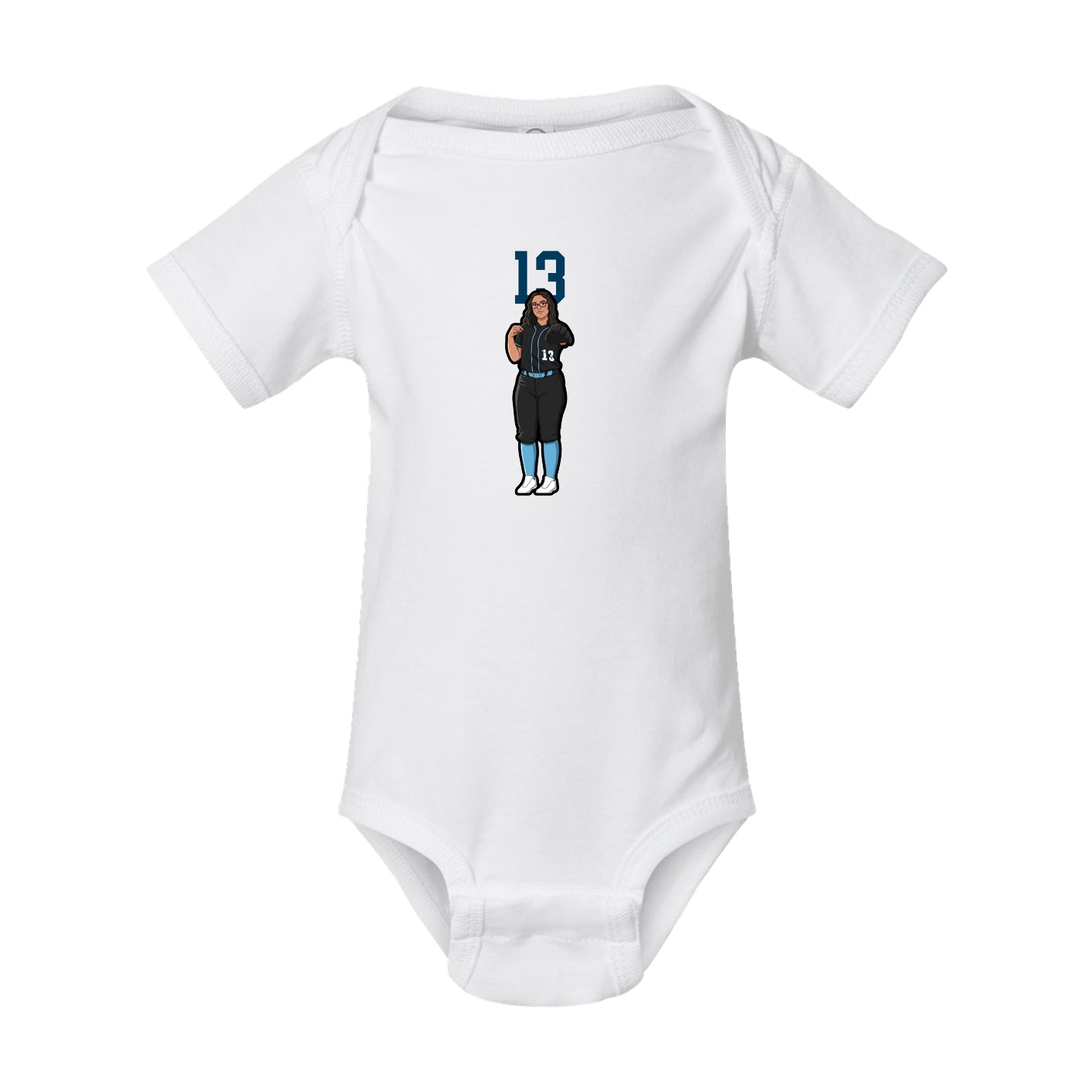 Baby Onesie — Number Top in White