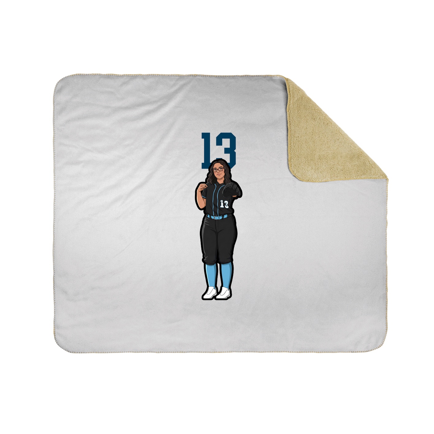 Throw Blanket — Number Top in White