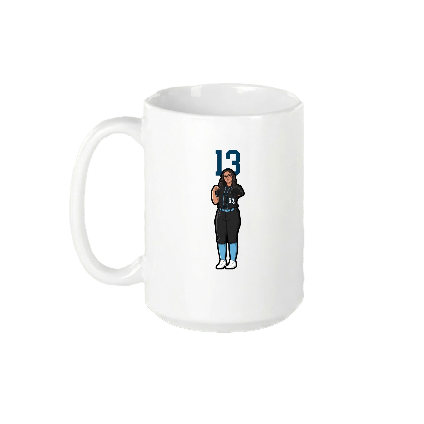 15oz Coffee Mug — Number Top in White