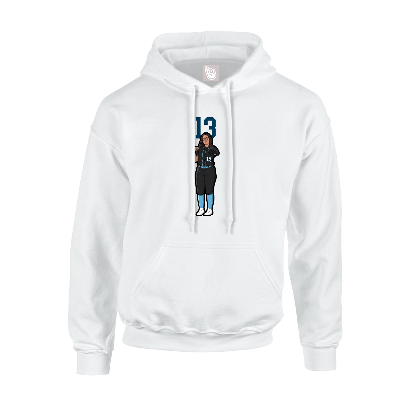 Hoodie — Number Top in White