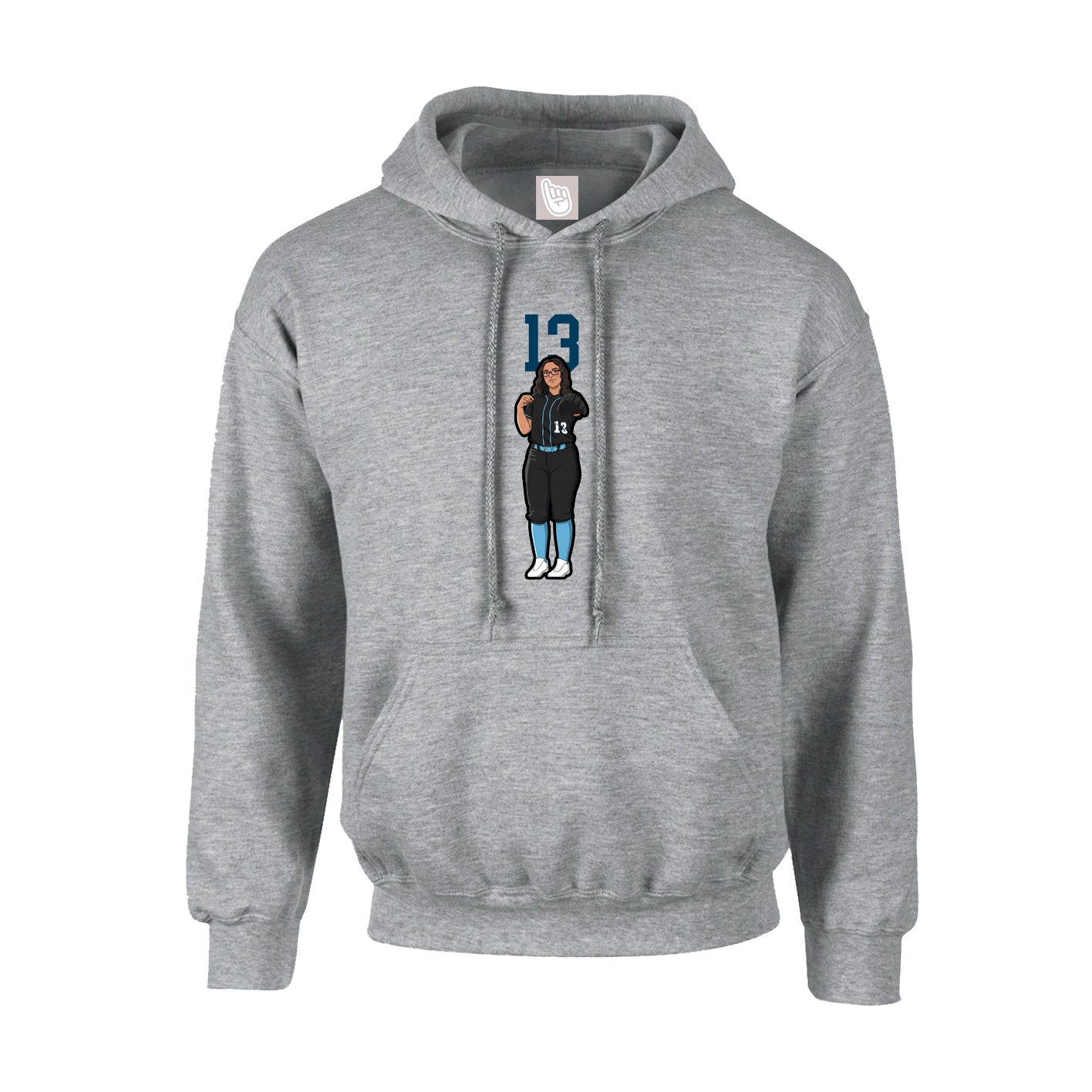 Youth Hoodie — Number Top in Grey