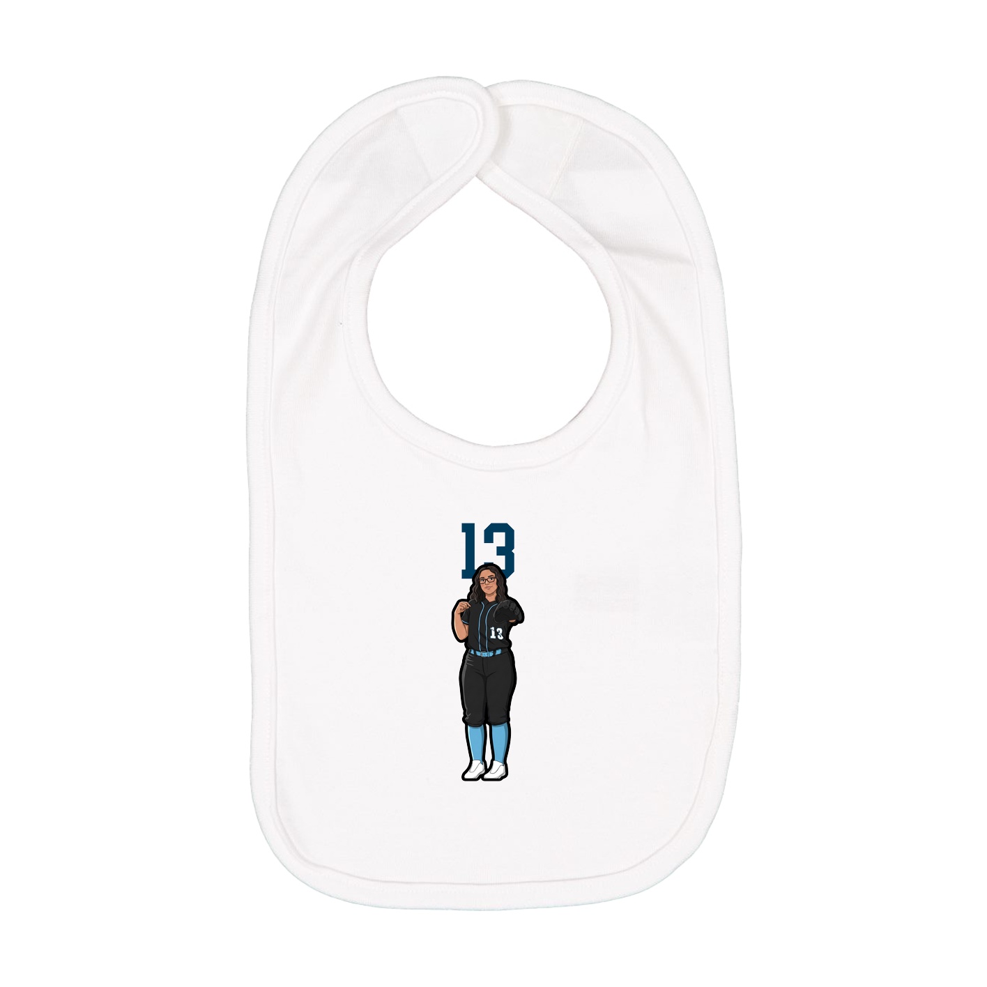 Infant Bib — Number Top in White