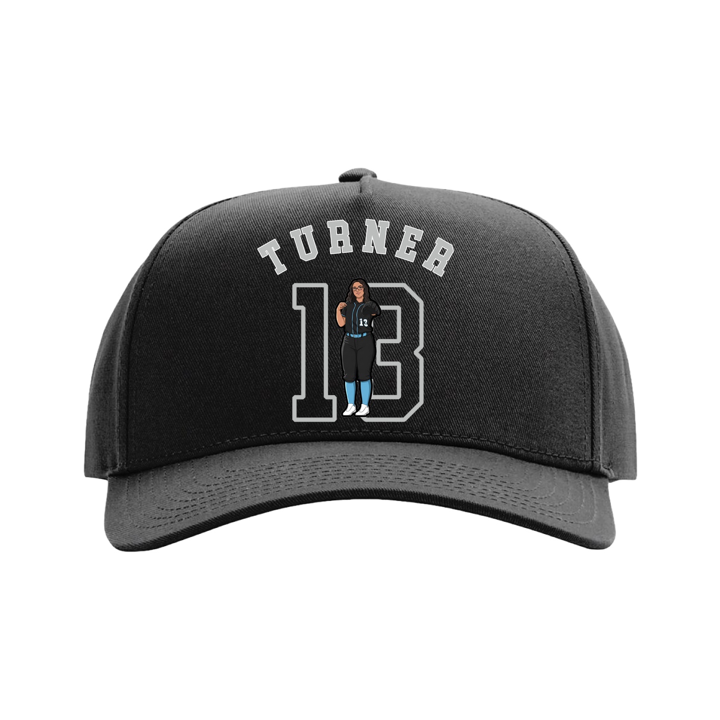 Full Fabric Five-Panel Champ Cap — Shirsey Arch in Black