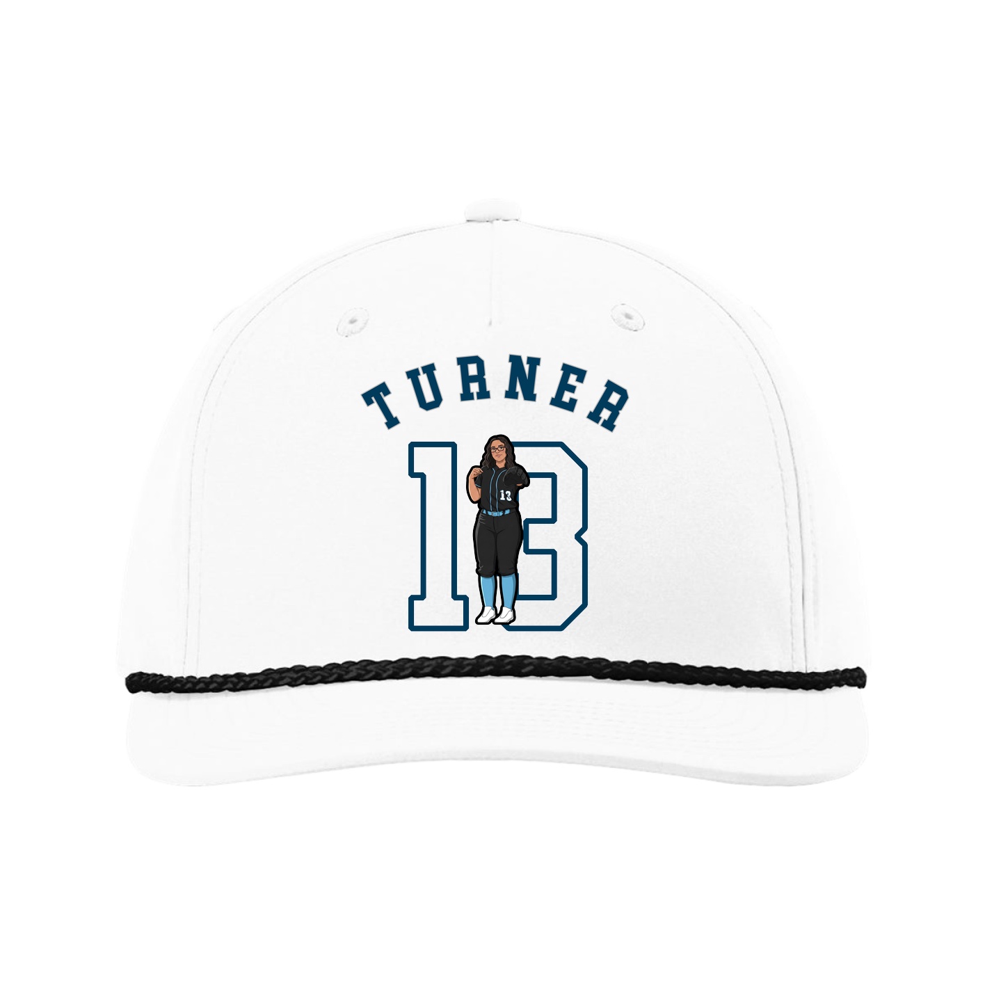 Five-Panel Classic Rope Cap — Shirsey Arch in White