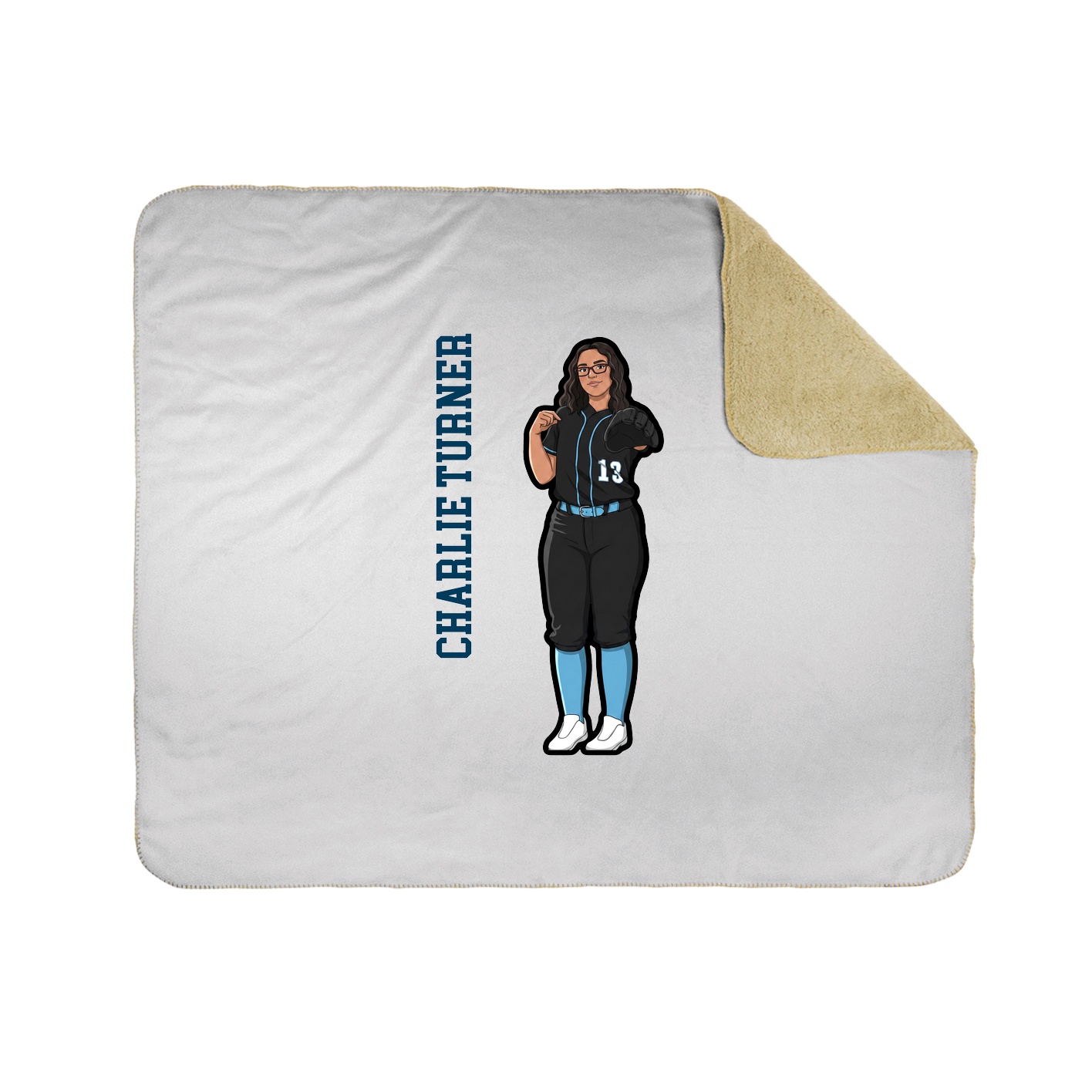 Throw Blanket — Name Vertical in White