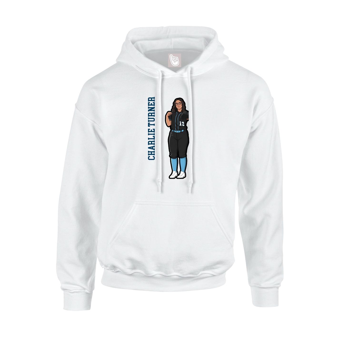 Youth Hoodie — Name Vertical in White