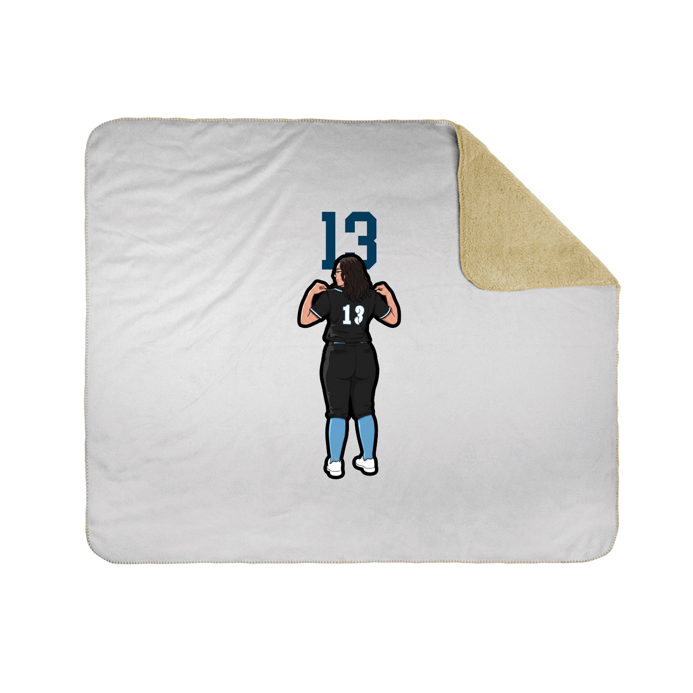 Throw Blanket — Number Top in White
