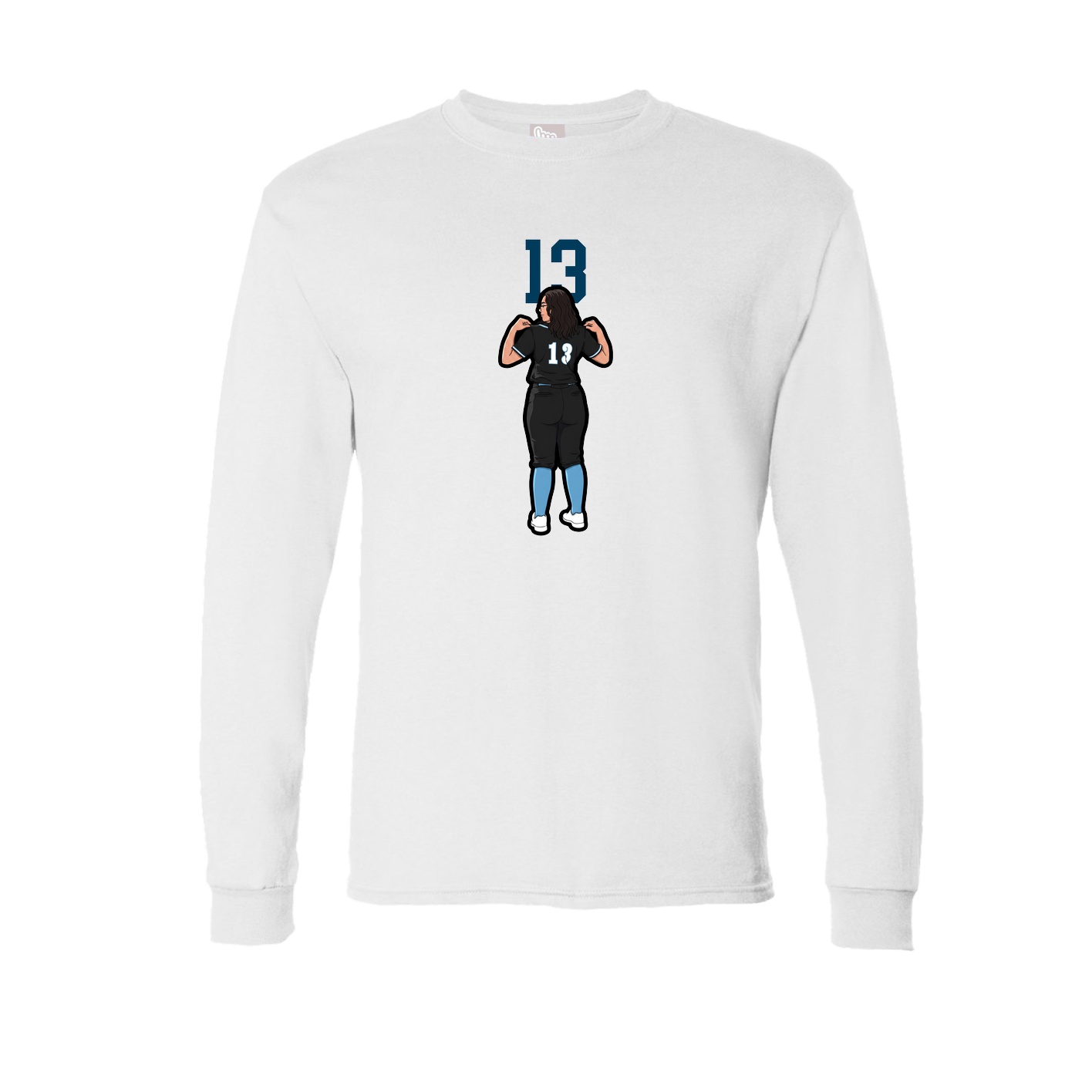 Long Sleeve Tee — Number Top in White