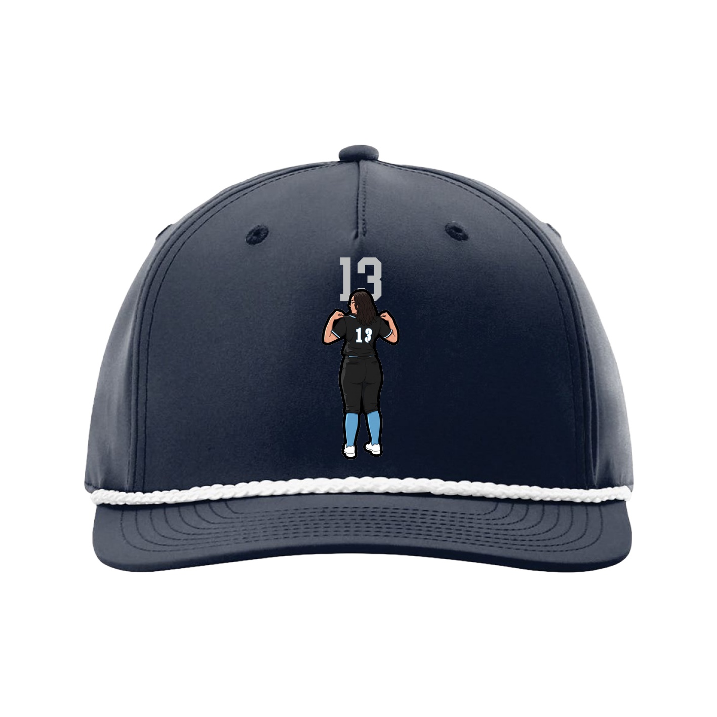 Five-Panel Classic Rope Cap — Number Top in Navy