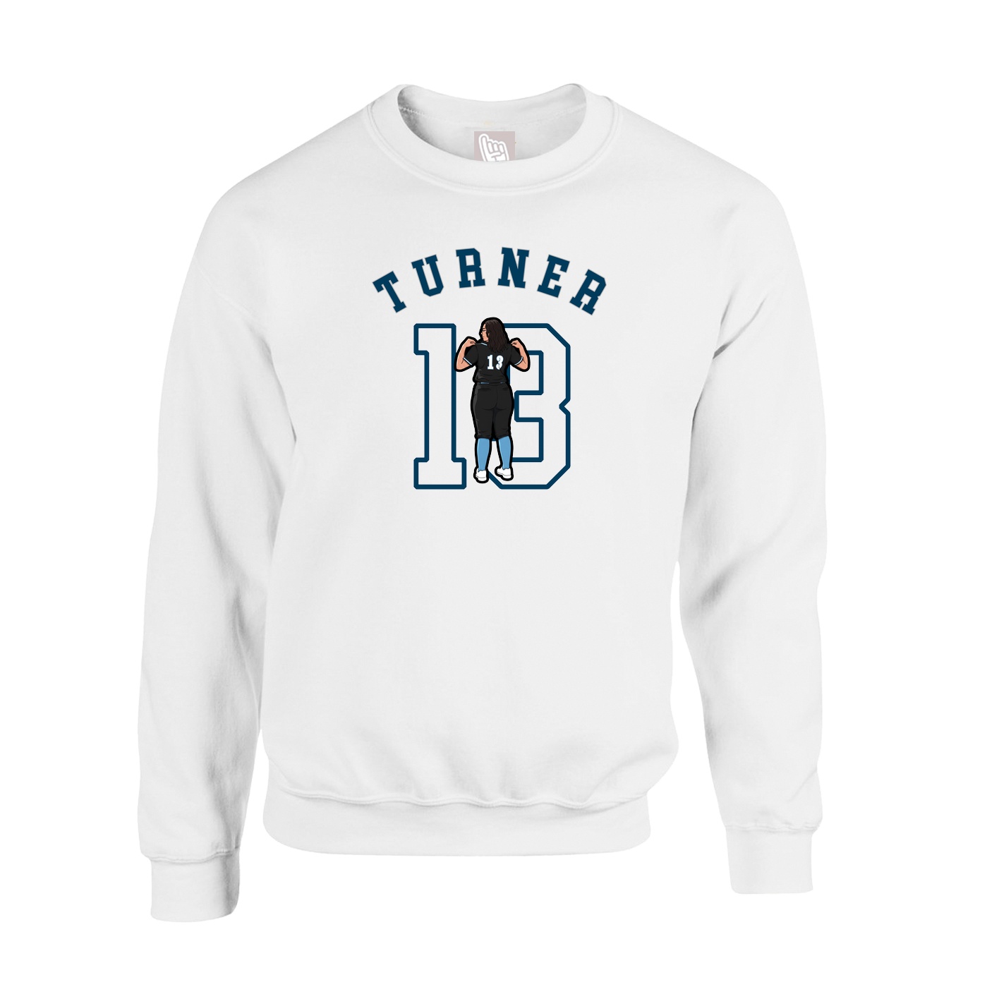 Fleece Crew — Shirsey Arch in White
