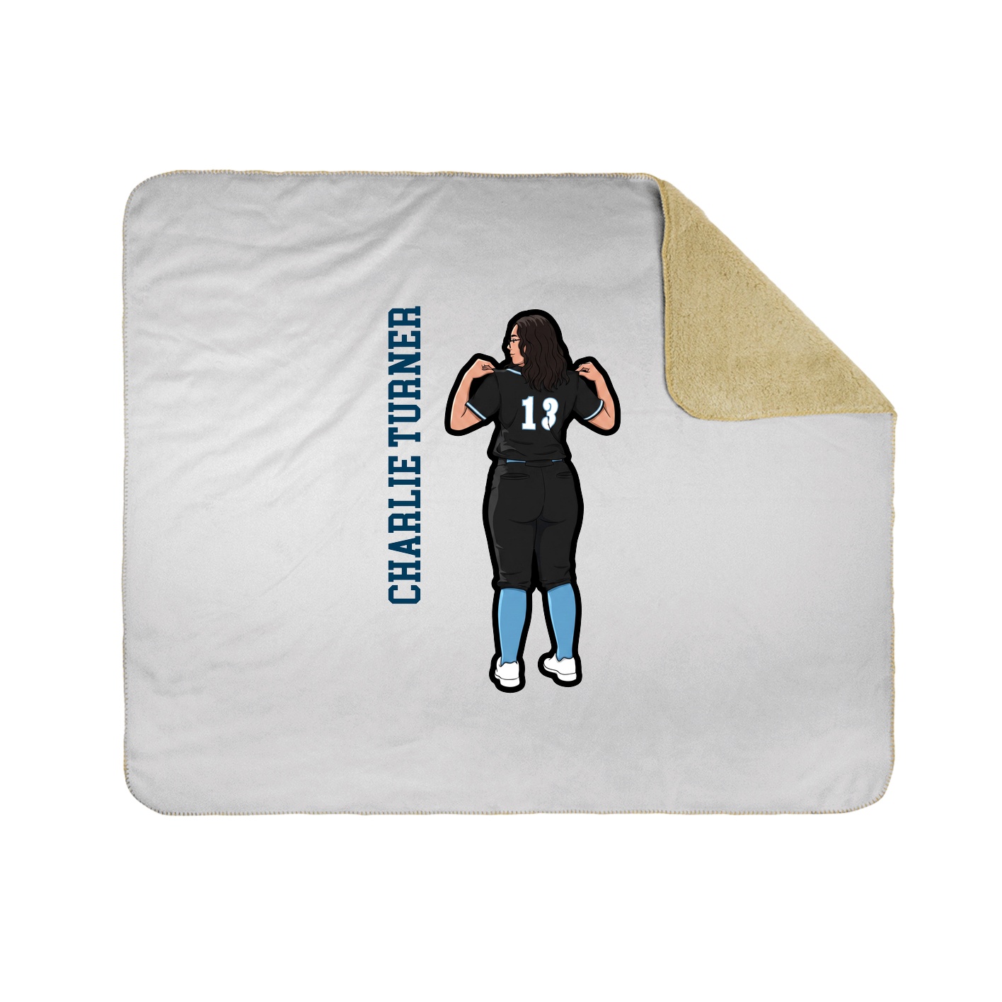 Throw Blanket — Name Vertical in White